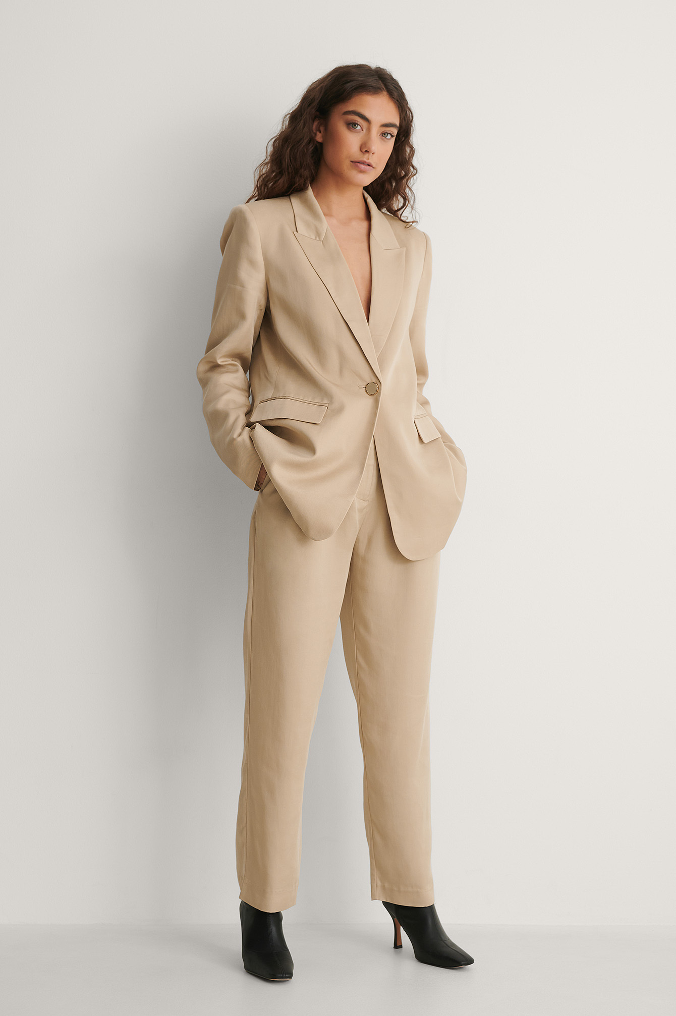 Lyocell Blazer Beige | na-kd.com