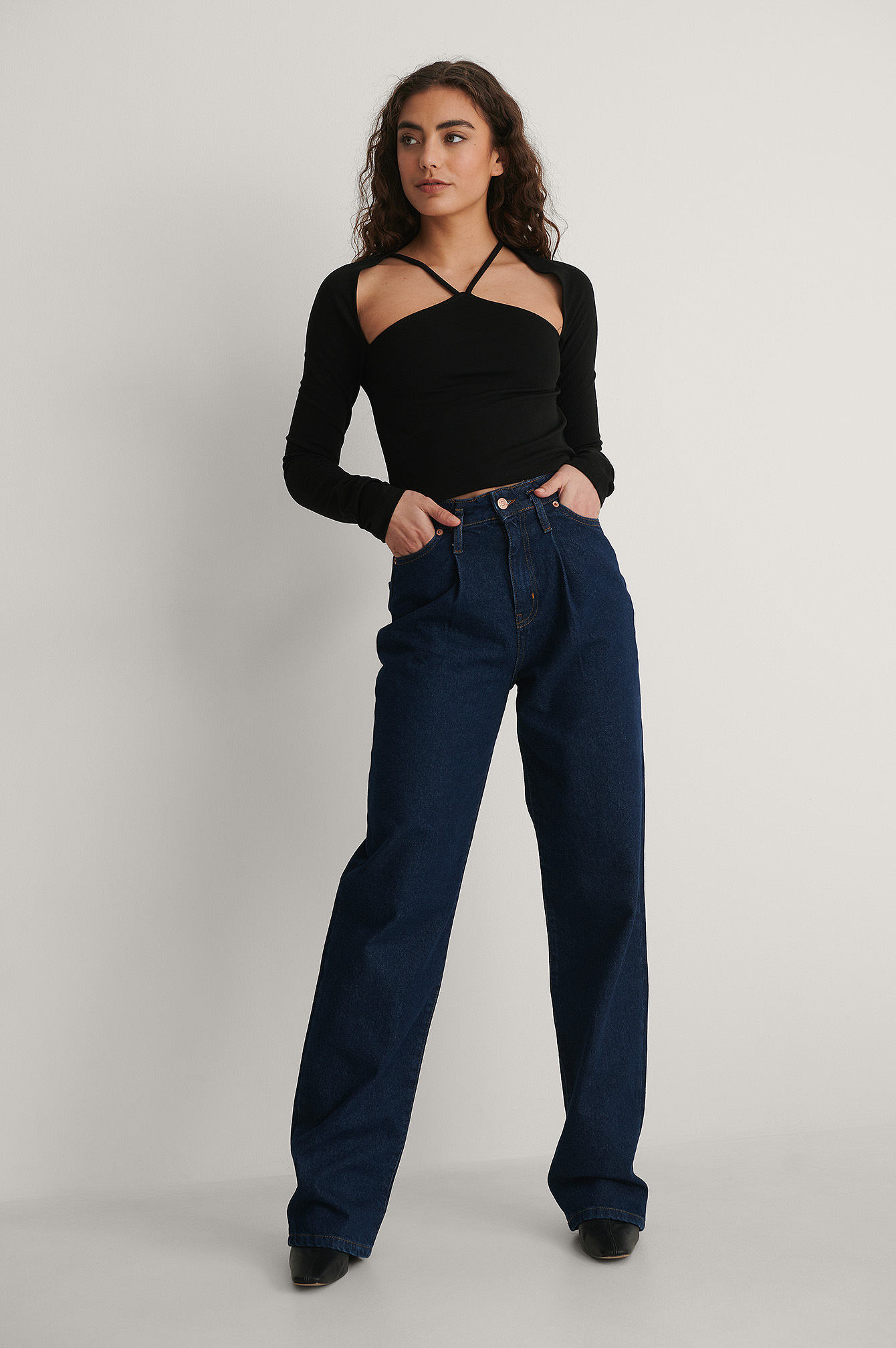 Detailed Chest Top Black