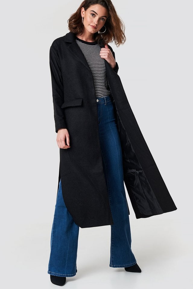 Milla Long Coat Black Outfit.