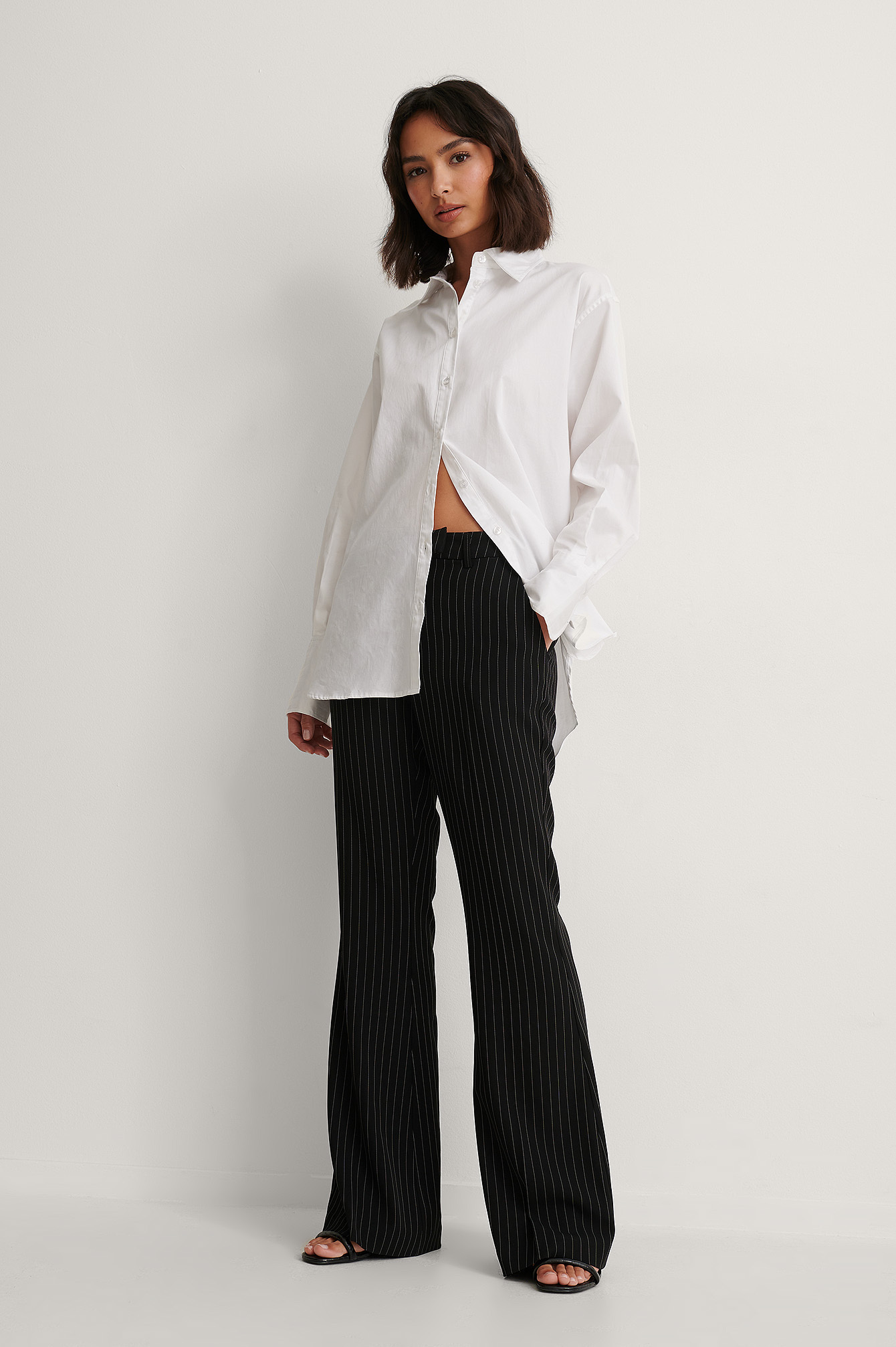 Flared Pinstriped Pants Stripe | na-kd.com