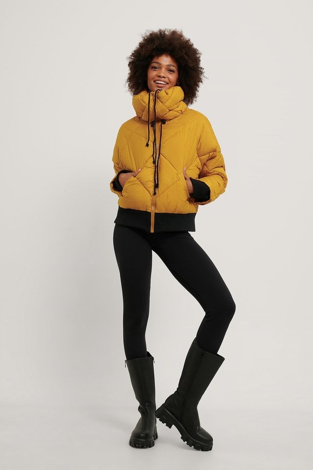 Quilted Puffa Jacket Yellow.