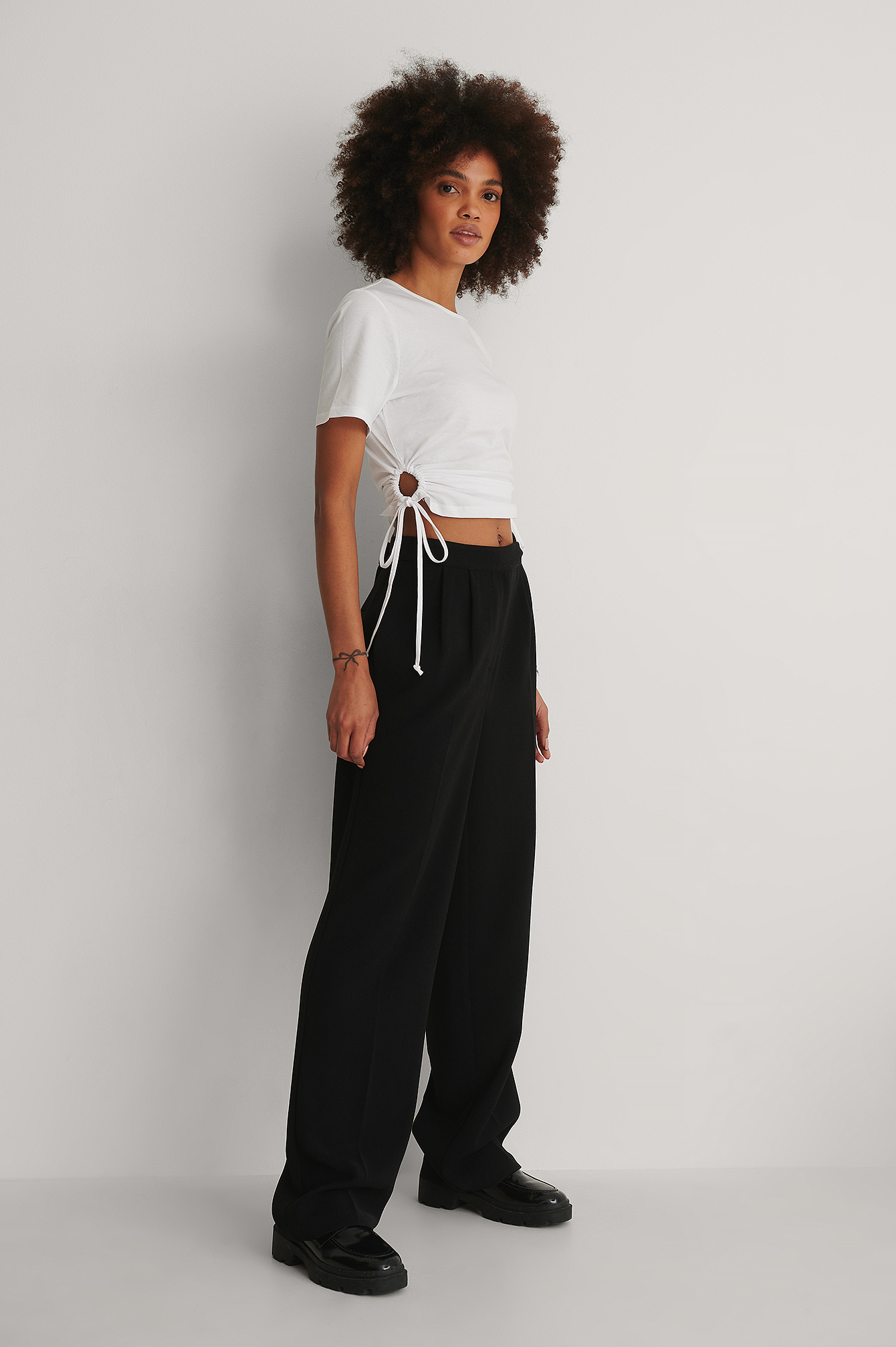 Organic Cut Out Cropped T-shirt White 