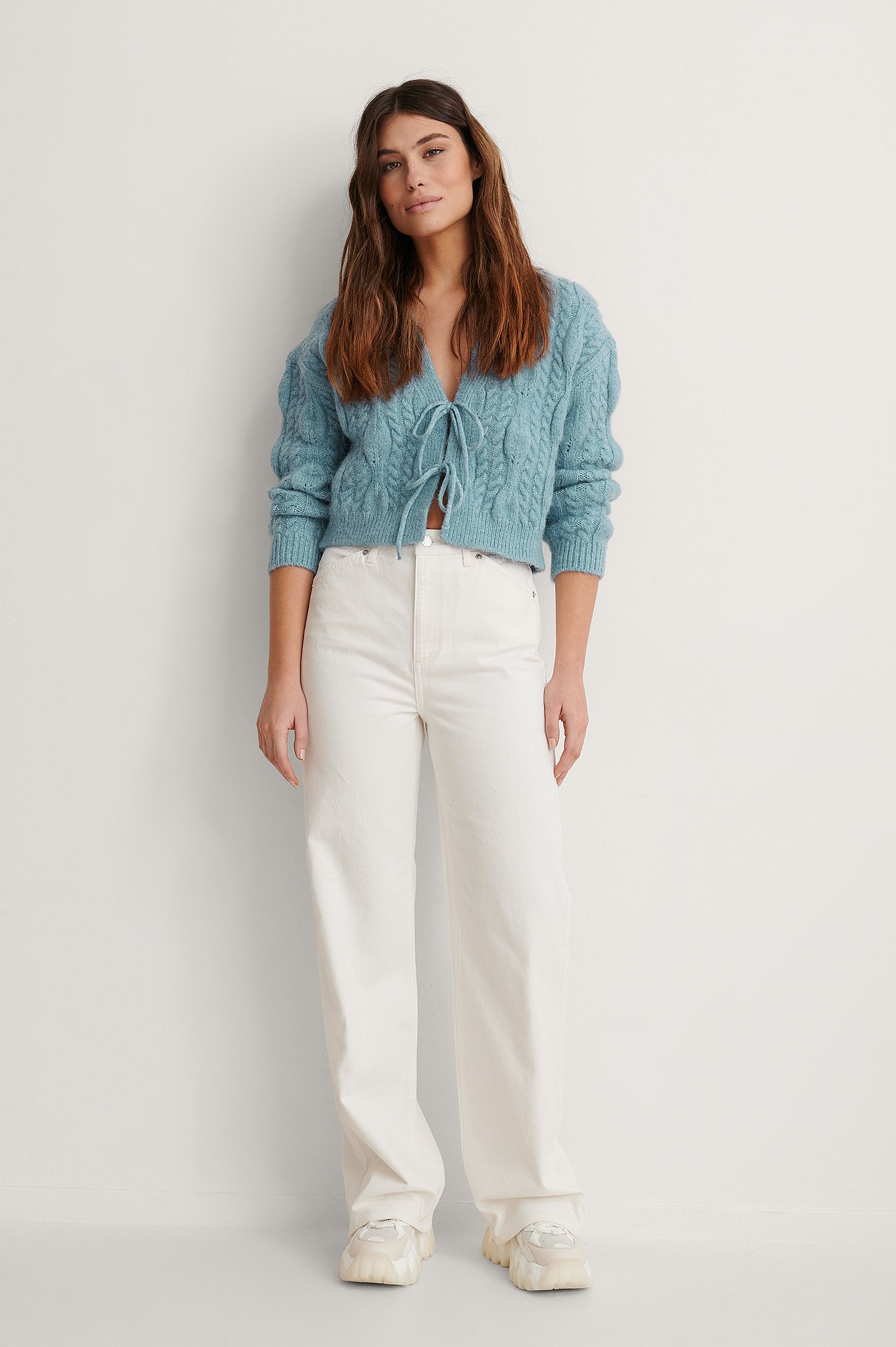 Organic Wide Leg Jeans Offwhite | na-kd.com