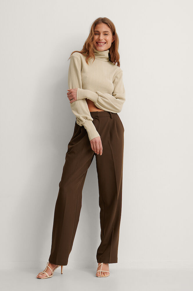 Beige Melange Recycled Heavy Jersey Cropped Top