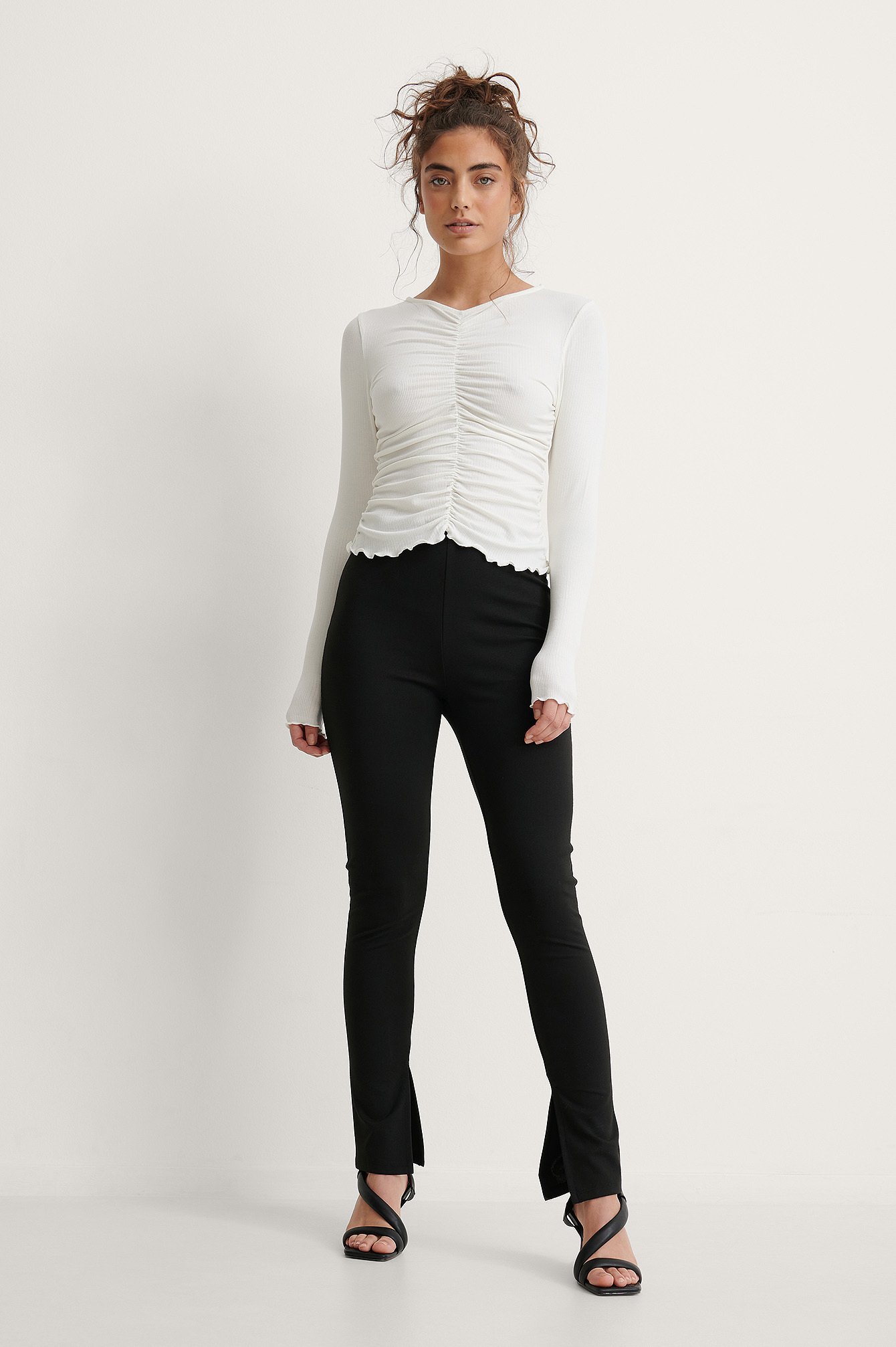 Offwhite Rouched Rib Top