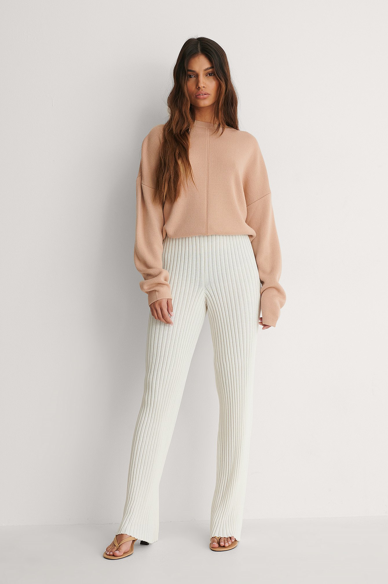 Ribbed Knitted Pants Outfit.