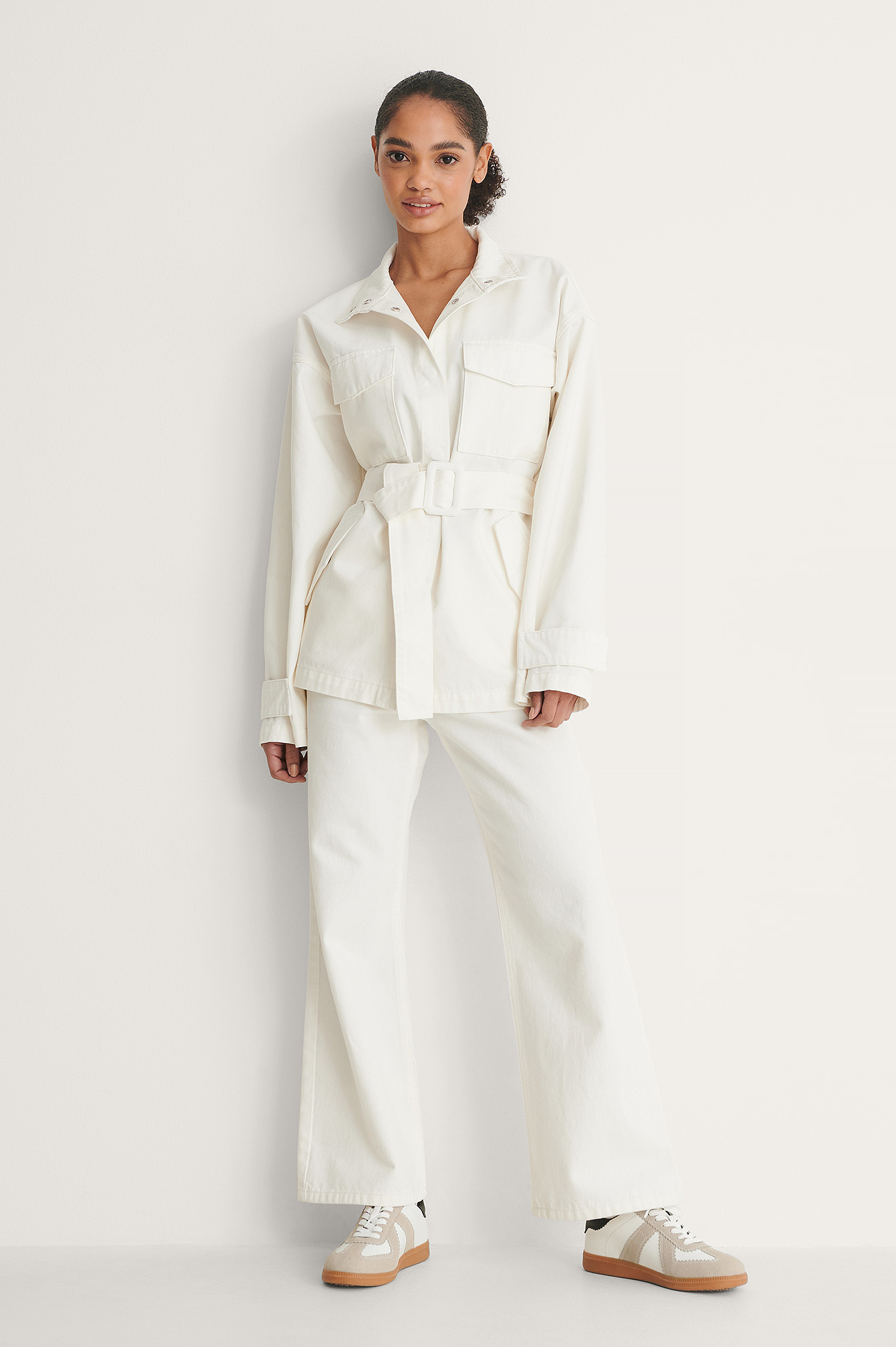 Organic Belted Oversized Denim Jacket 