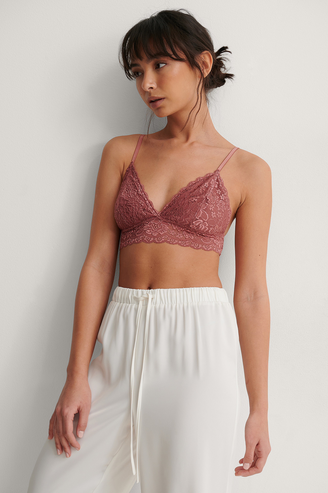 Basic Floral Lace Bra Outfit