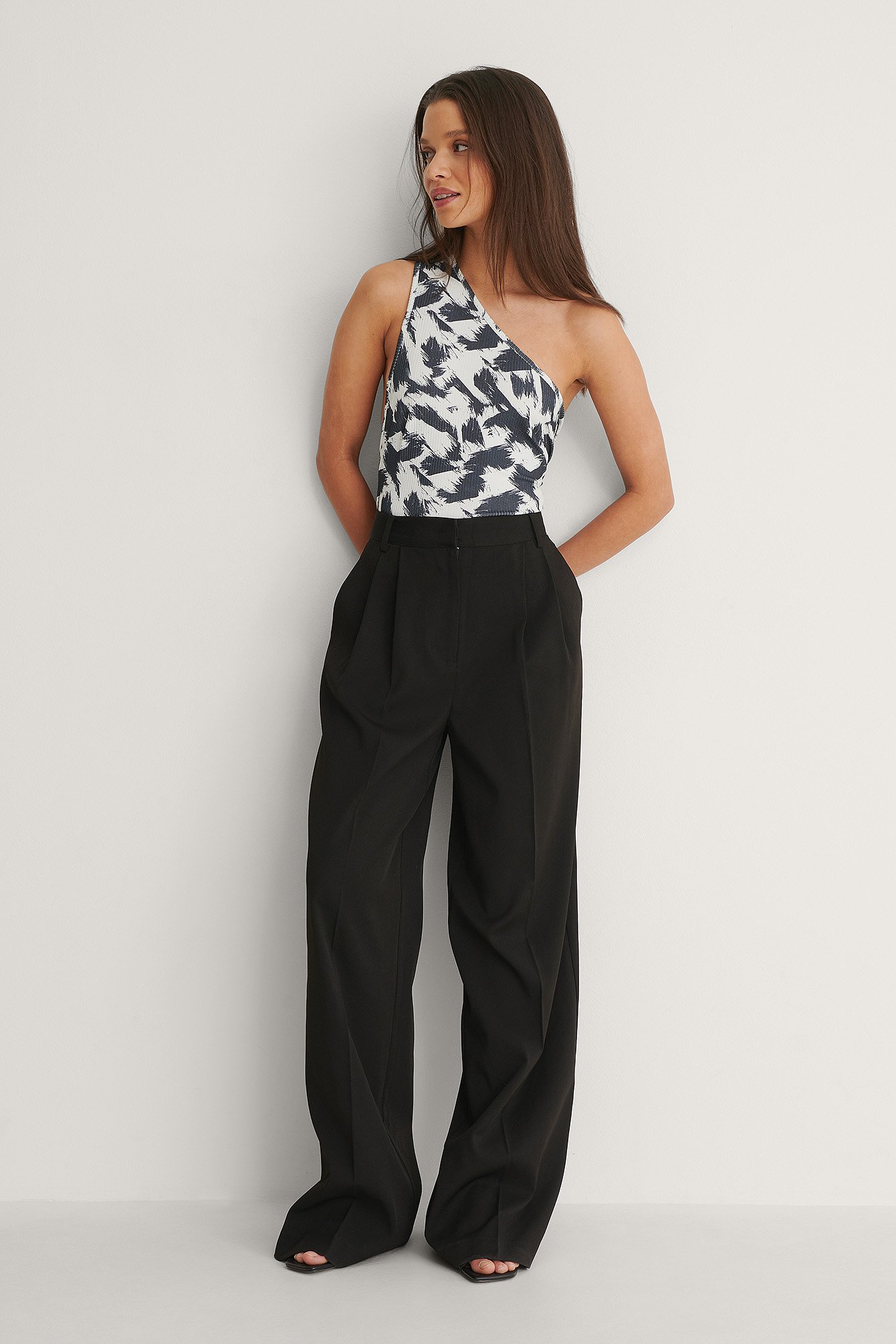 Recycled Structured Wide Leg Pants 