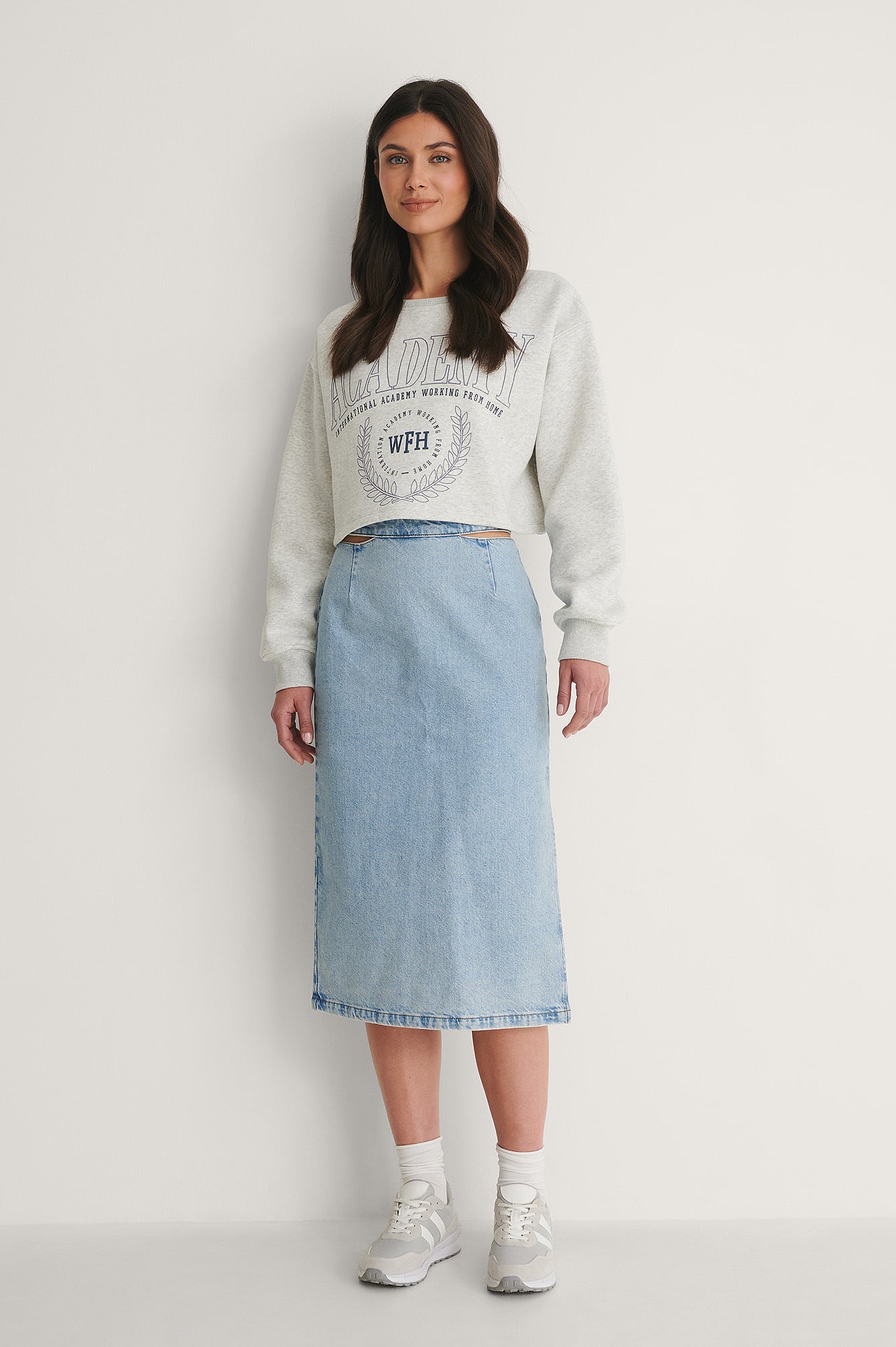 Organic Cut Out Denim Skirt Blue | na 