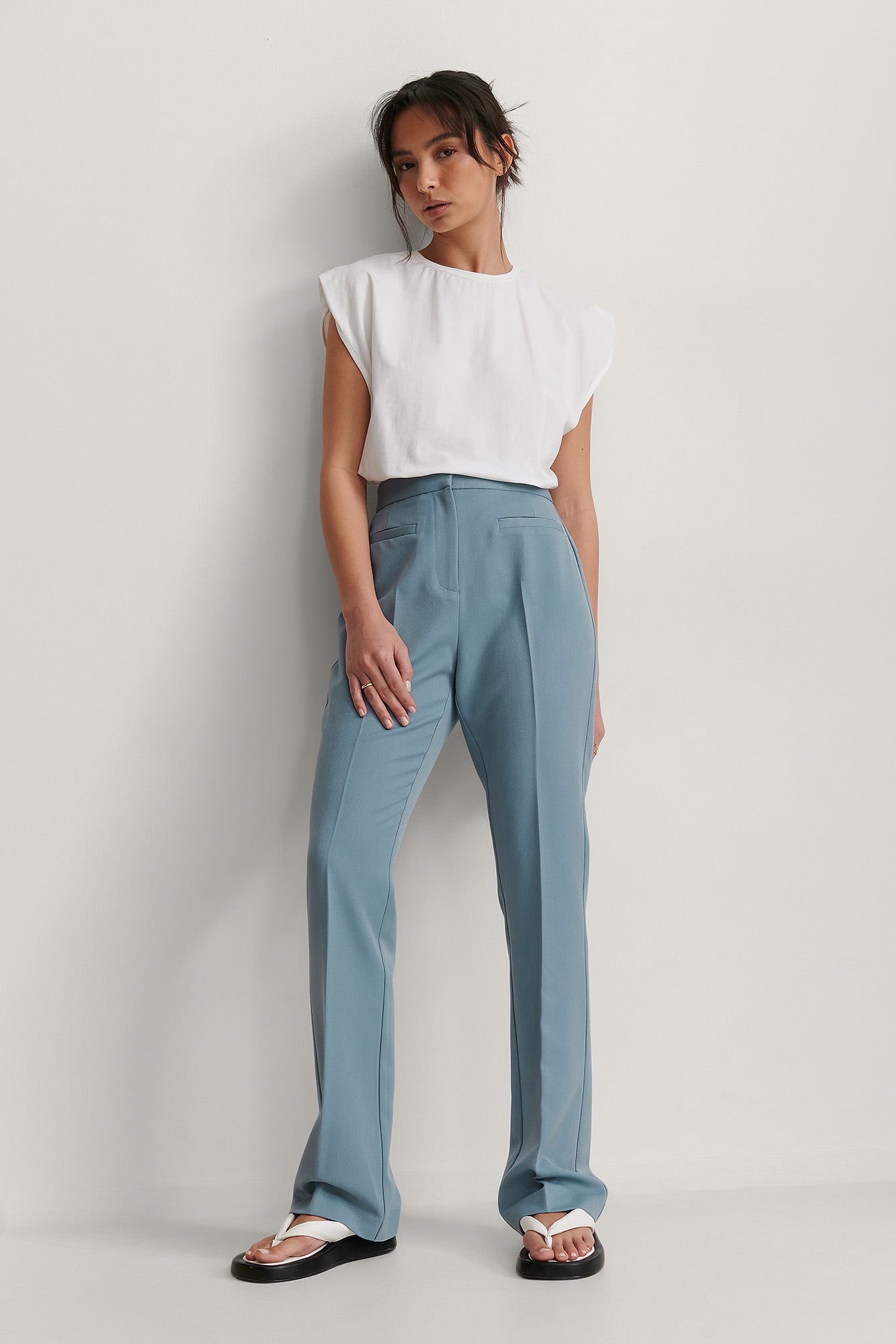 Flared Pants Blue | na-kd.com