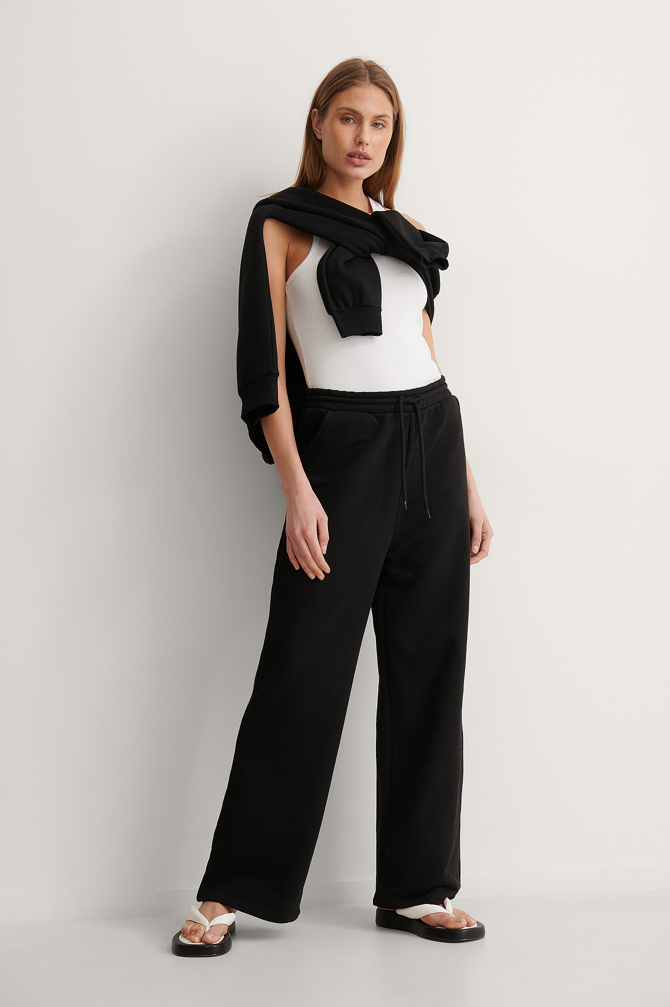 Organic Straight Leg Sweatpants Black 