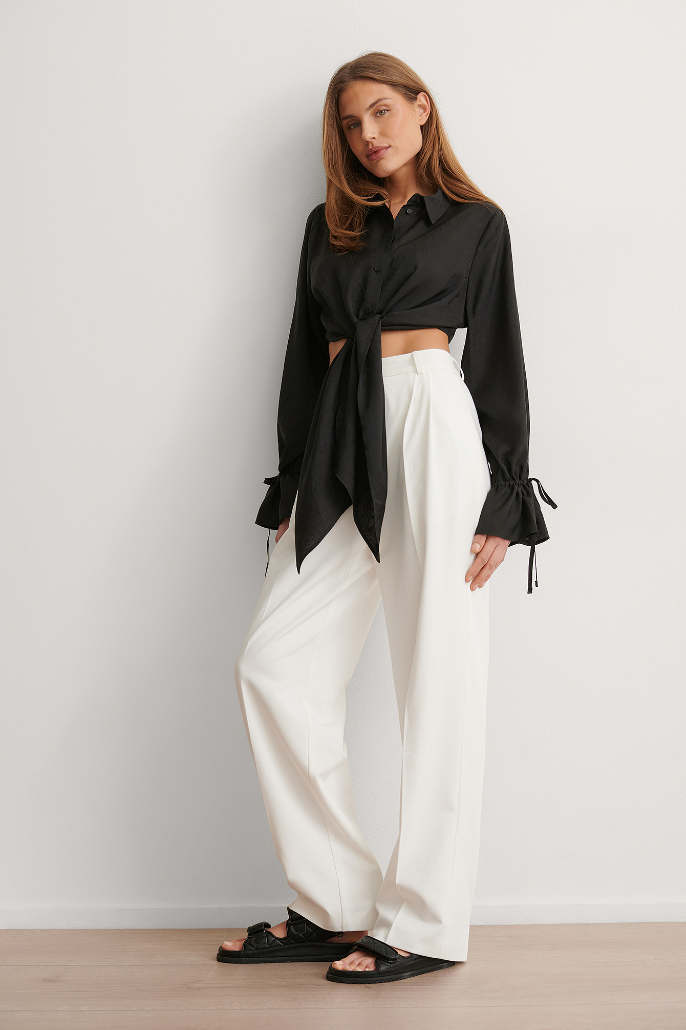 Draped Front Knot Blouse