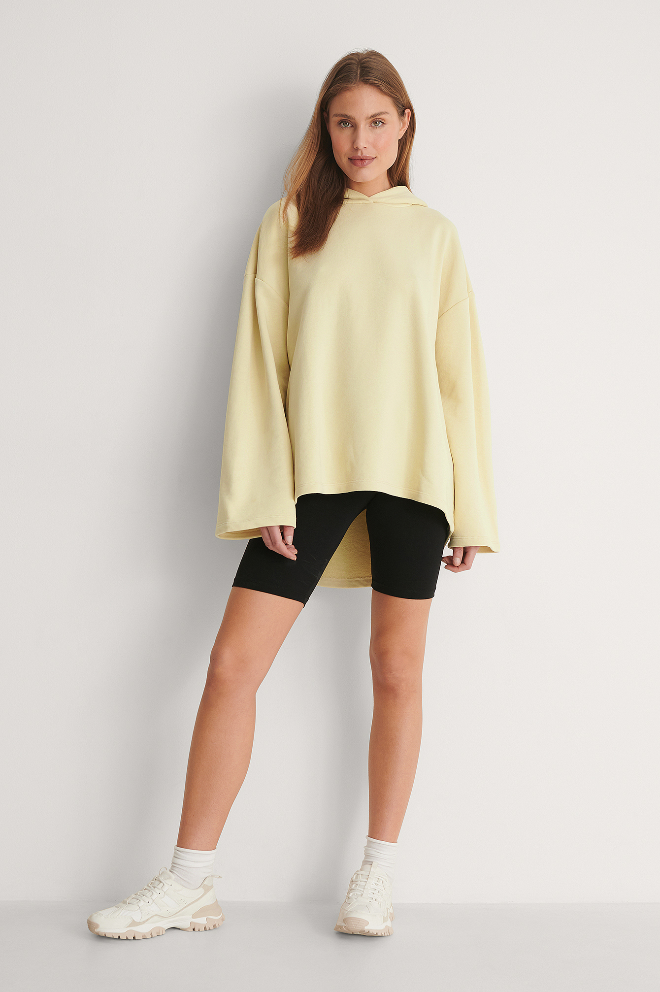 NA-KD Organic Oversized Rounded Hoodie Outfit