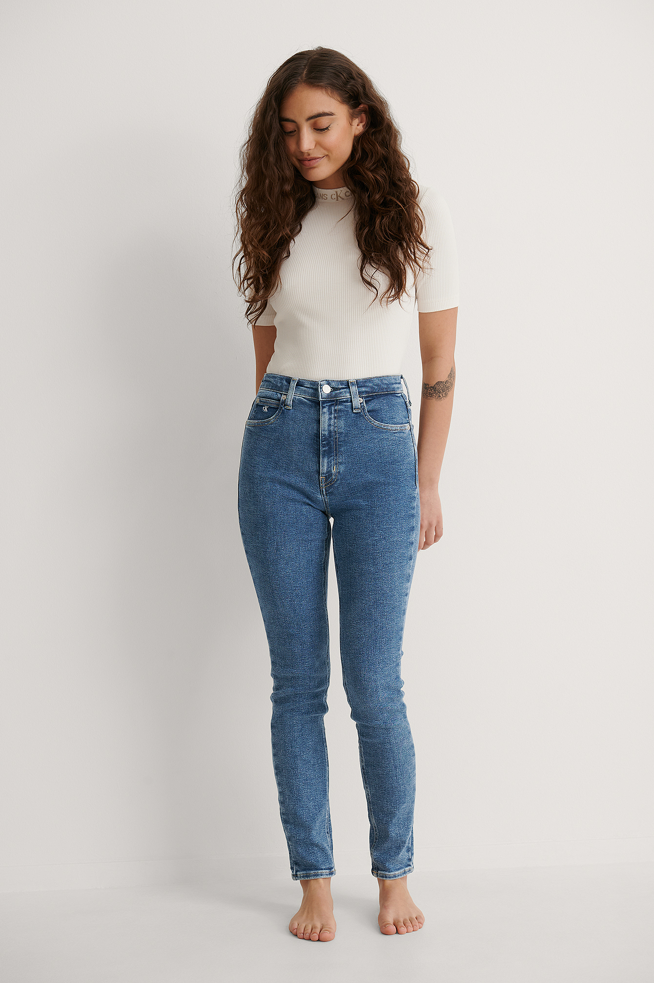 High Rise Skinny Jeans Blue | na-kd.com