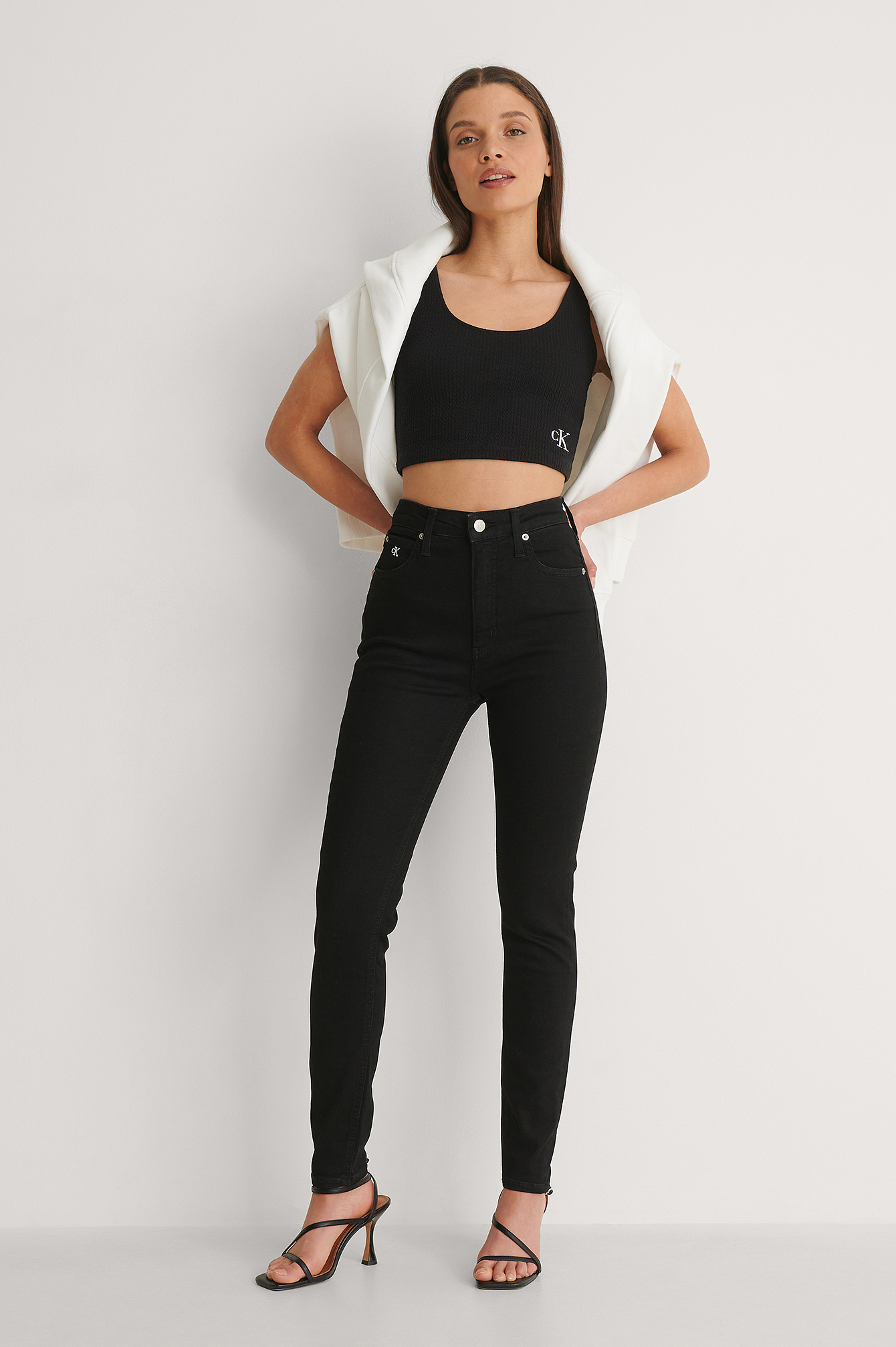 Calvin Klein High Rise Super Skinny Ankle Outfit