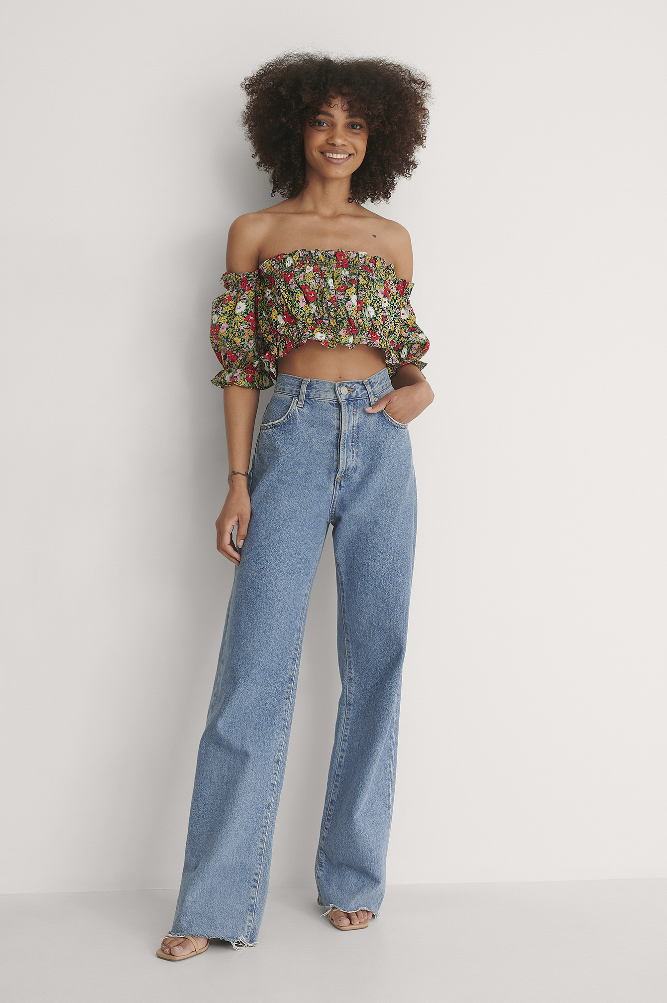 Off Shoulder Top Flower