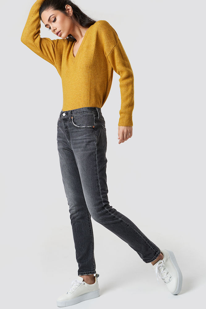 Yellow Knit and Denim Outfit