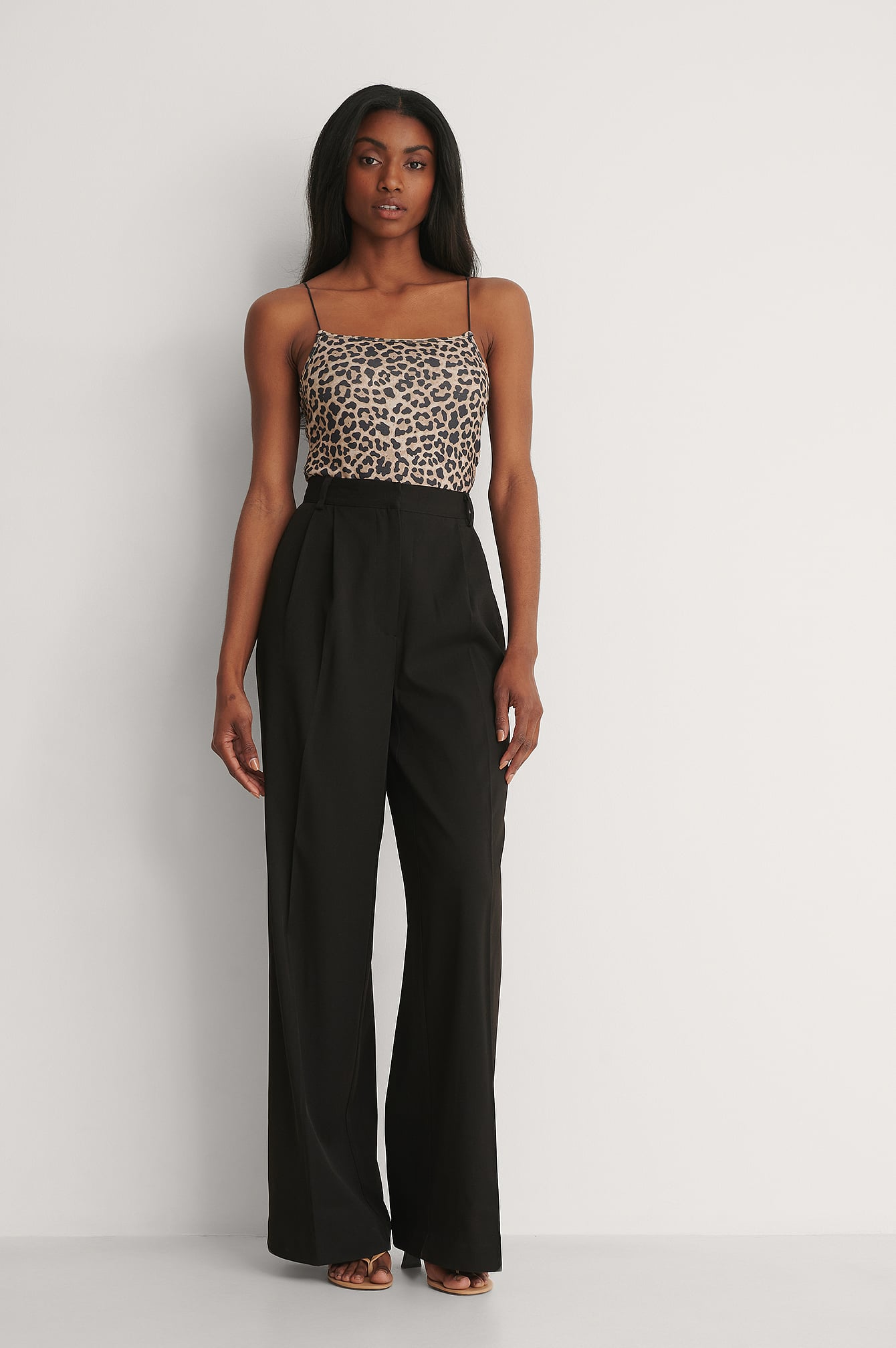Recycled Wide Leg Pants Black | na-kd.com