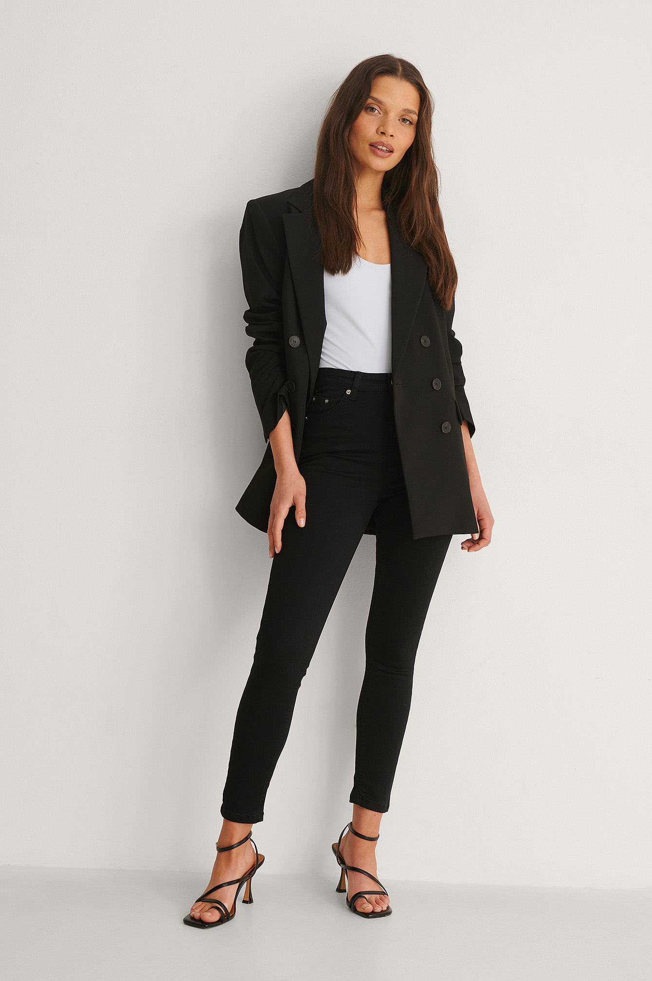 Skinny High Waist Jeans Petite Black 