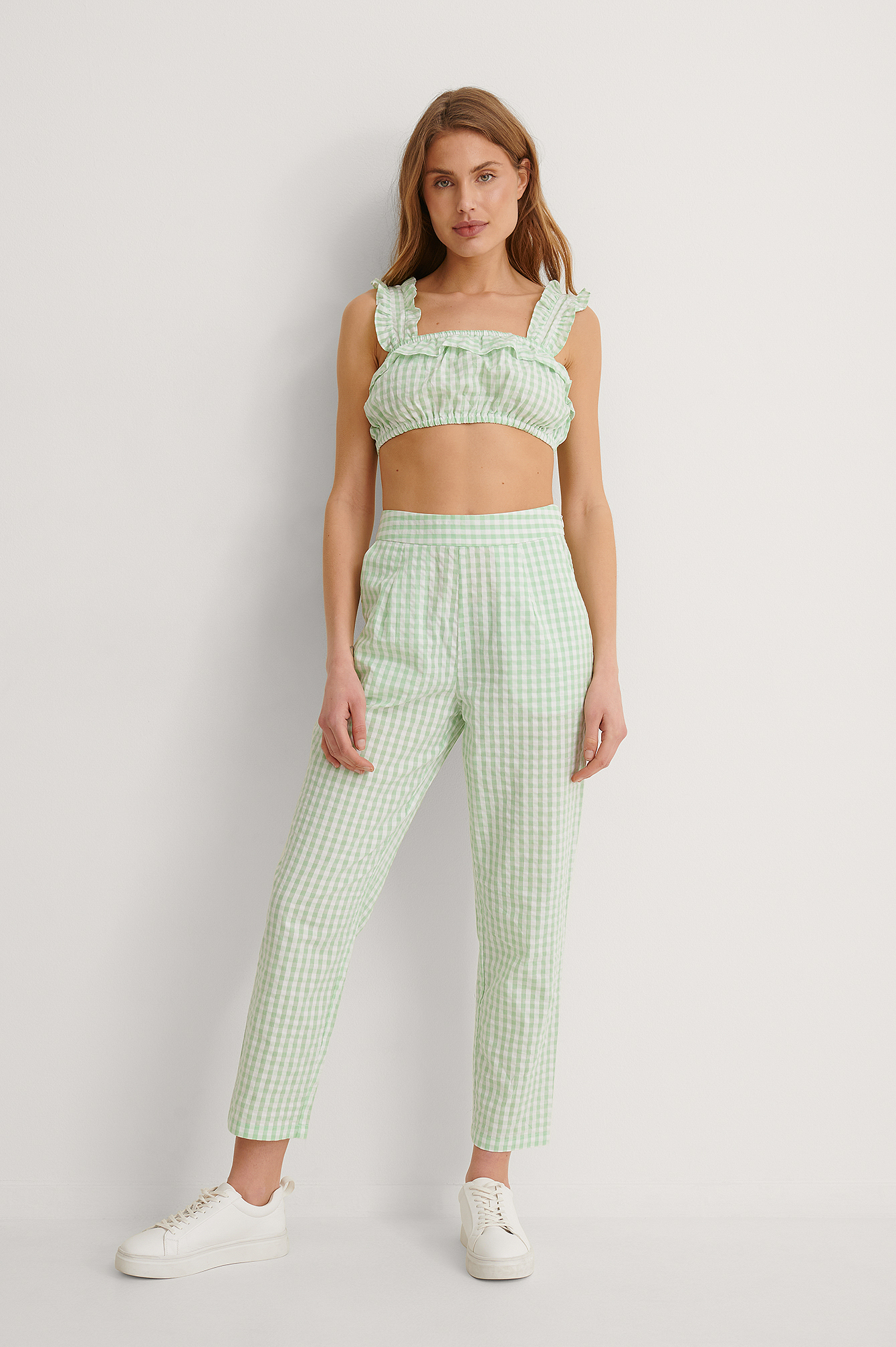 Cropped Gingham Pants Outfit.