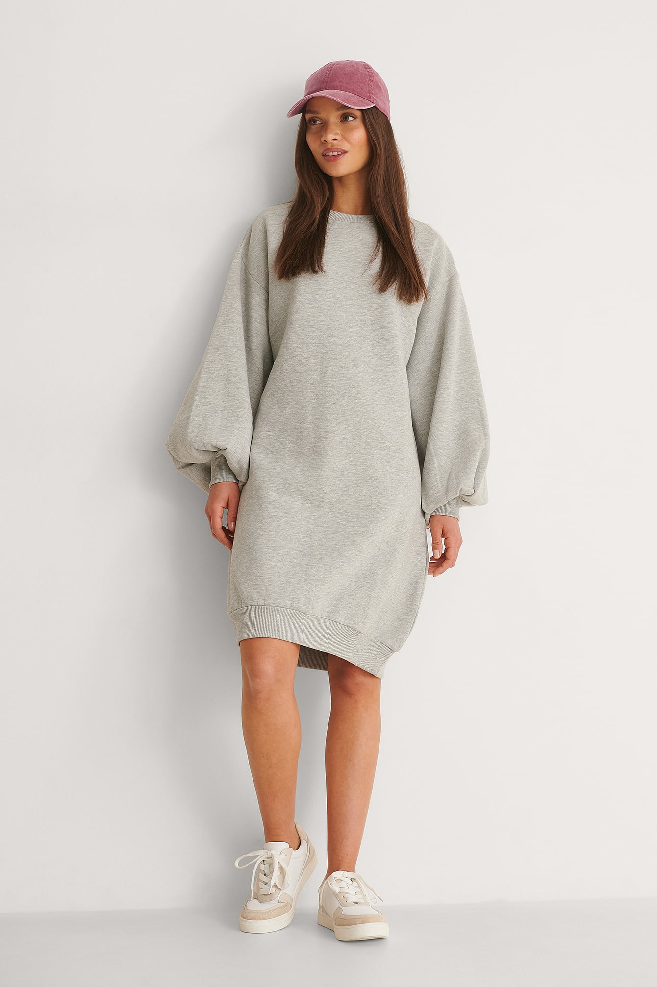 Organic Balloon Sleeve Sweatshirt Dress 