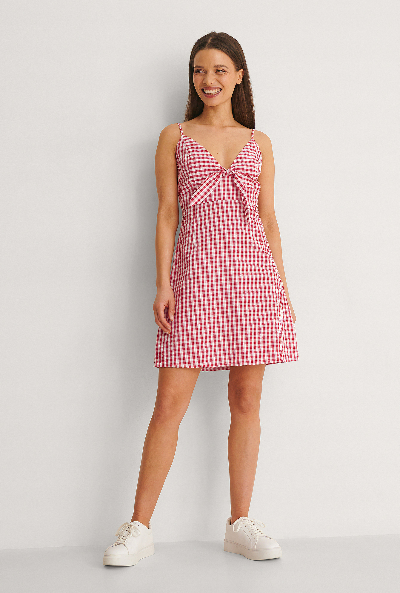 Gingham Mini Dress Outfit.