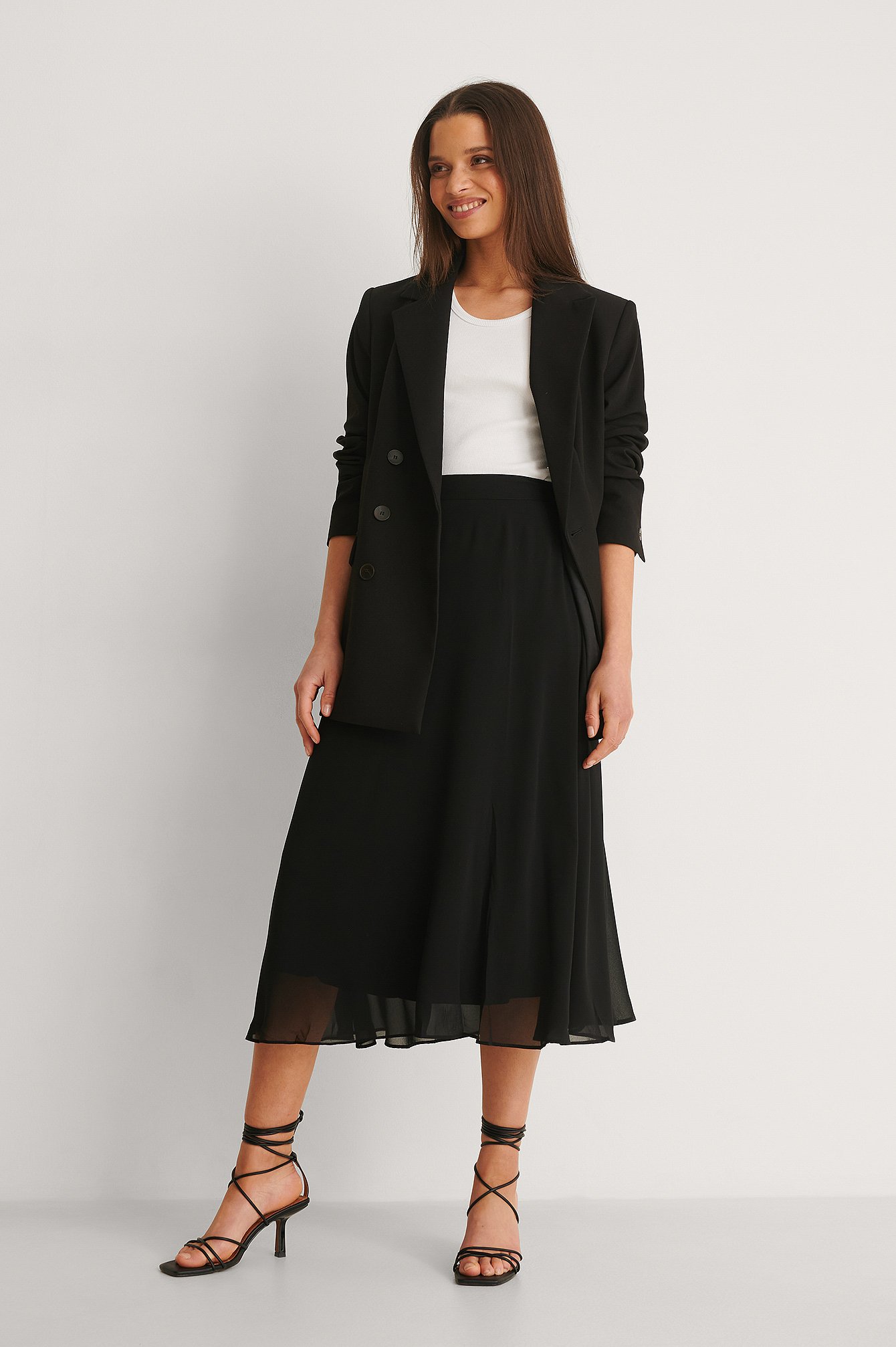 Black Overlap Skirt