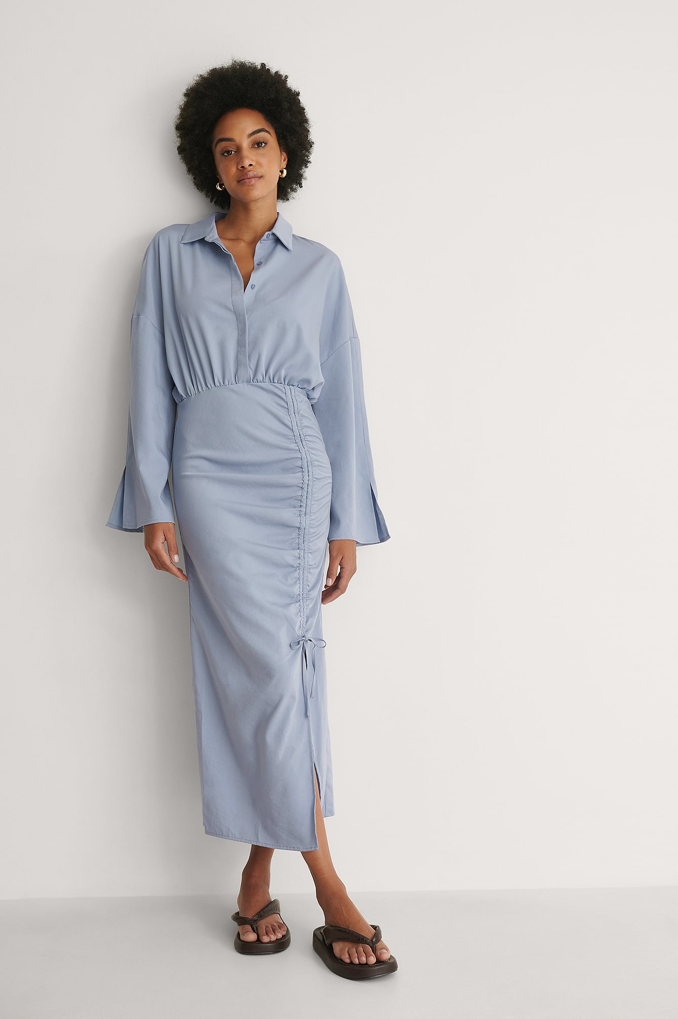 Drawstring Detail Dress Blue | na-kd.com