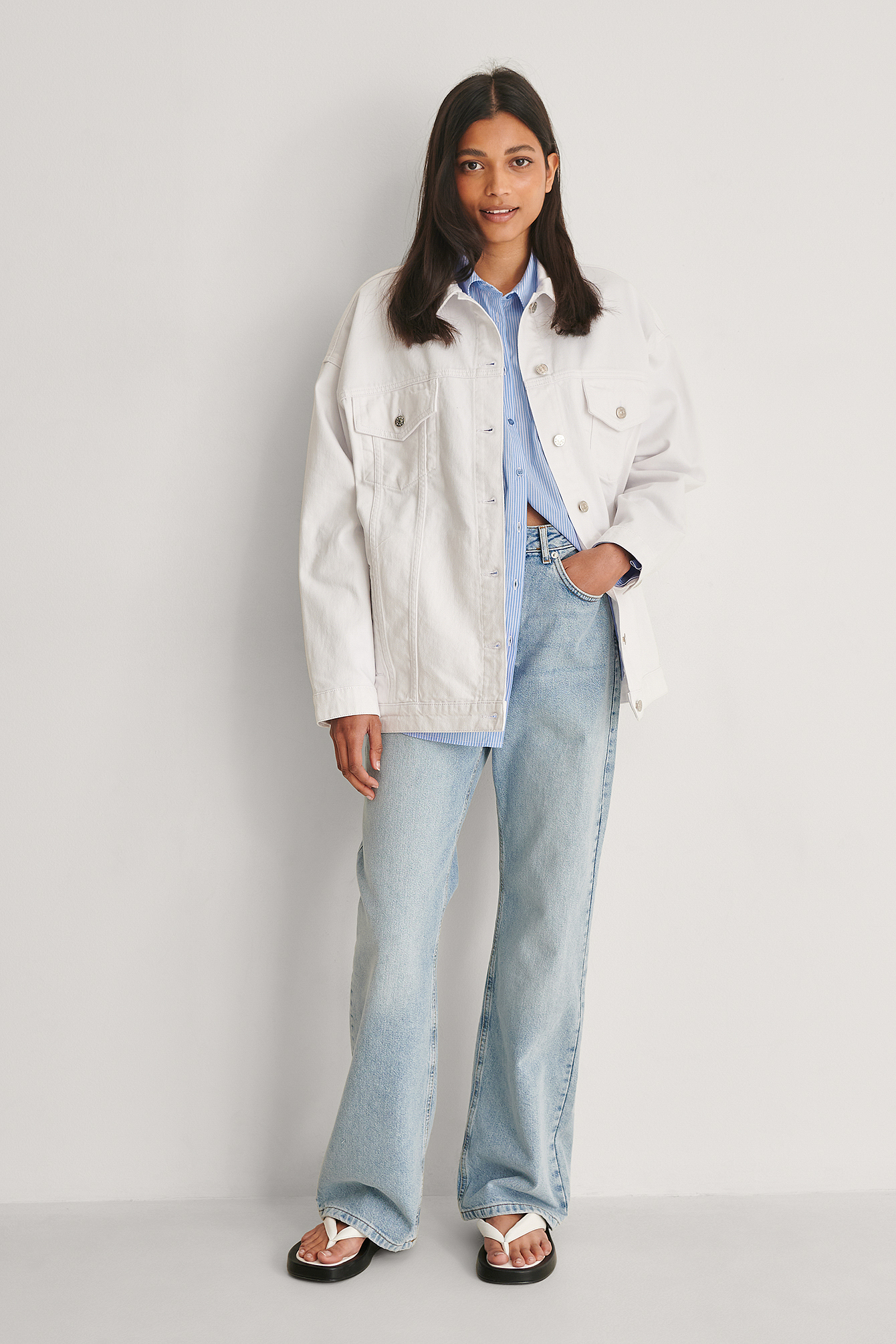 Organic Denim Oversized Jacket White 