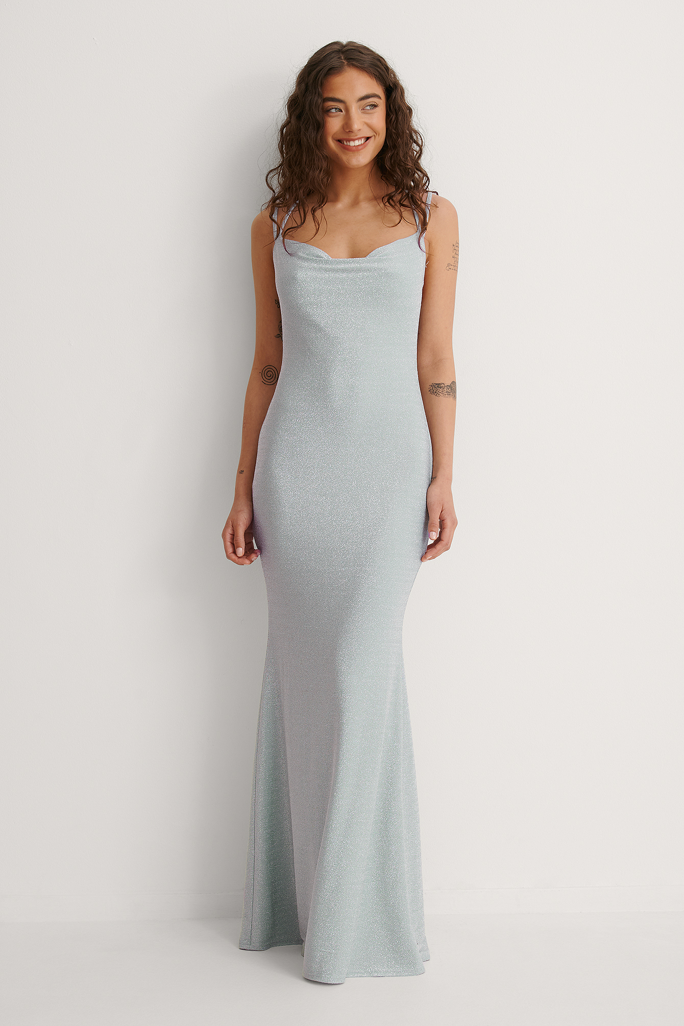 Waterfall Slit Back Maxi Dress Outfit