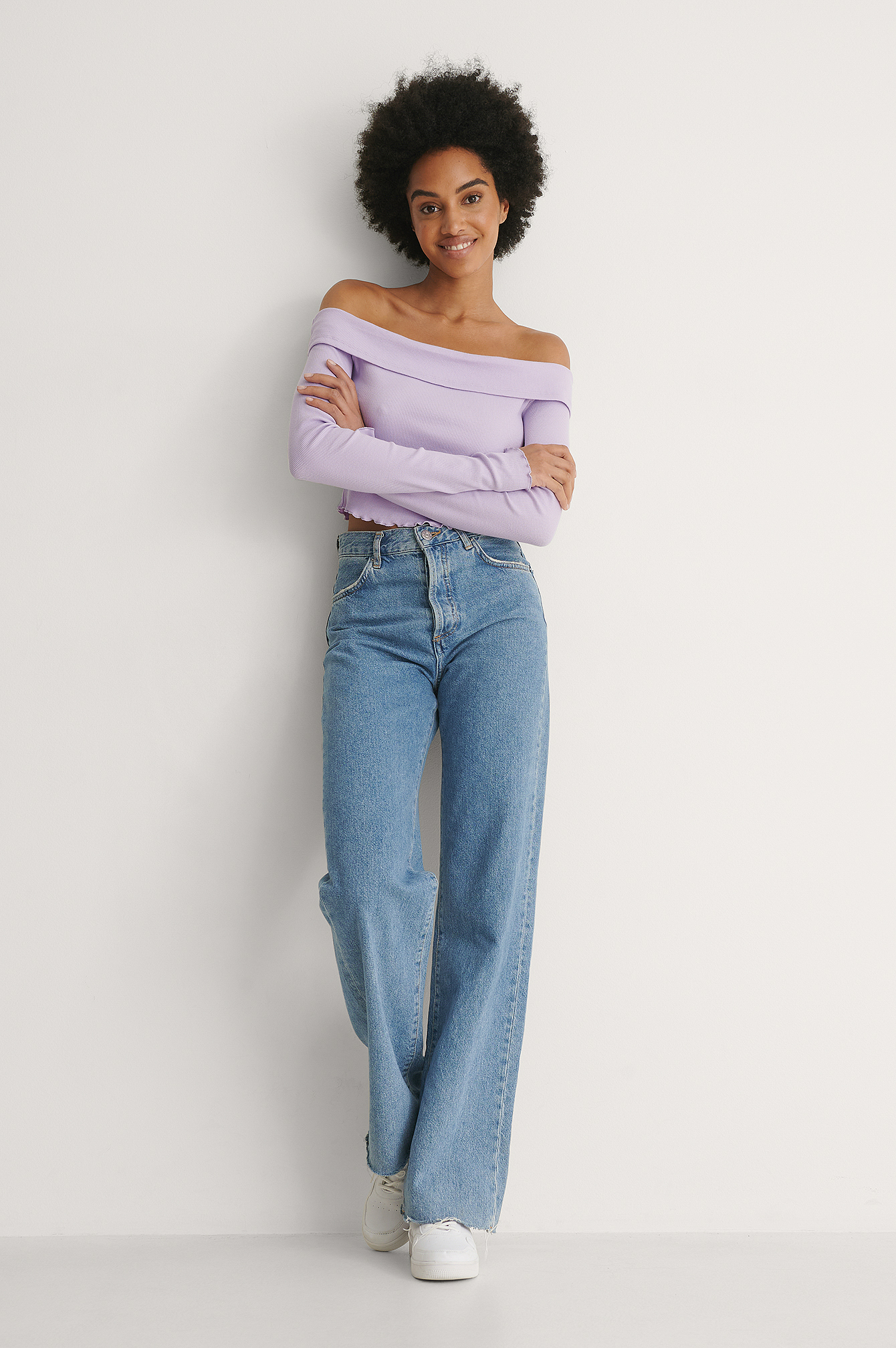 Organic High Waist Wide Leg Long Jeans 