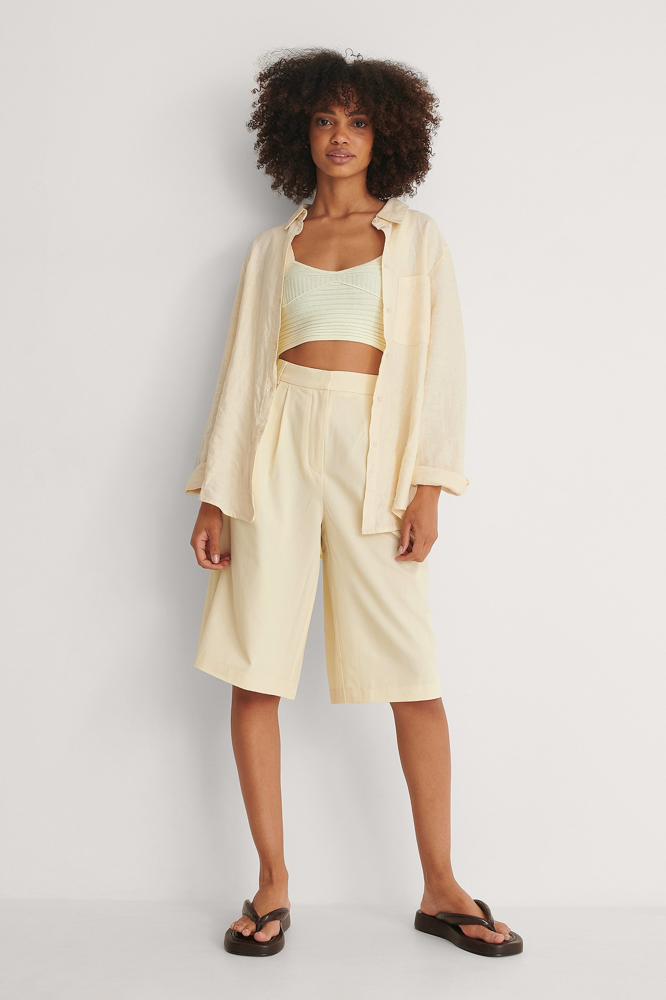 Wide Leg Tailored Culottes Outfit.