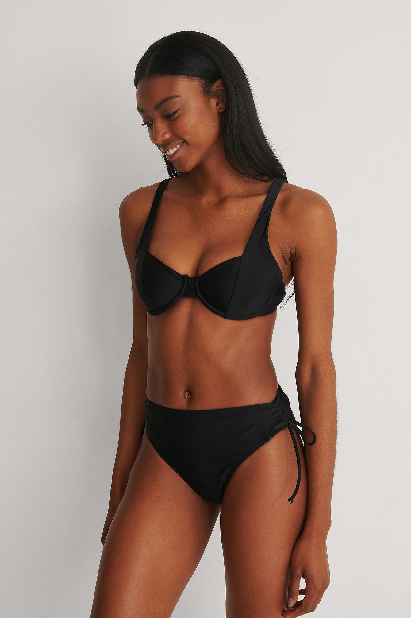 Side Strap Bikini Bottom Black
