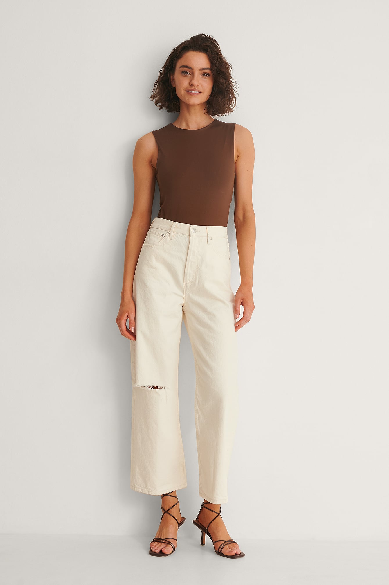 Gabriela Jeans Beige | na-kd.com
