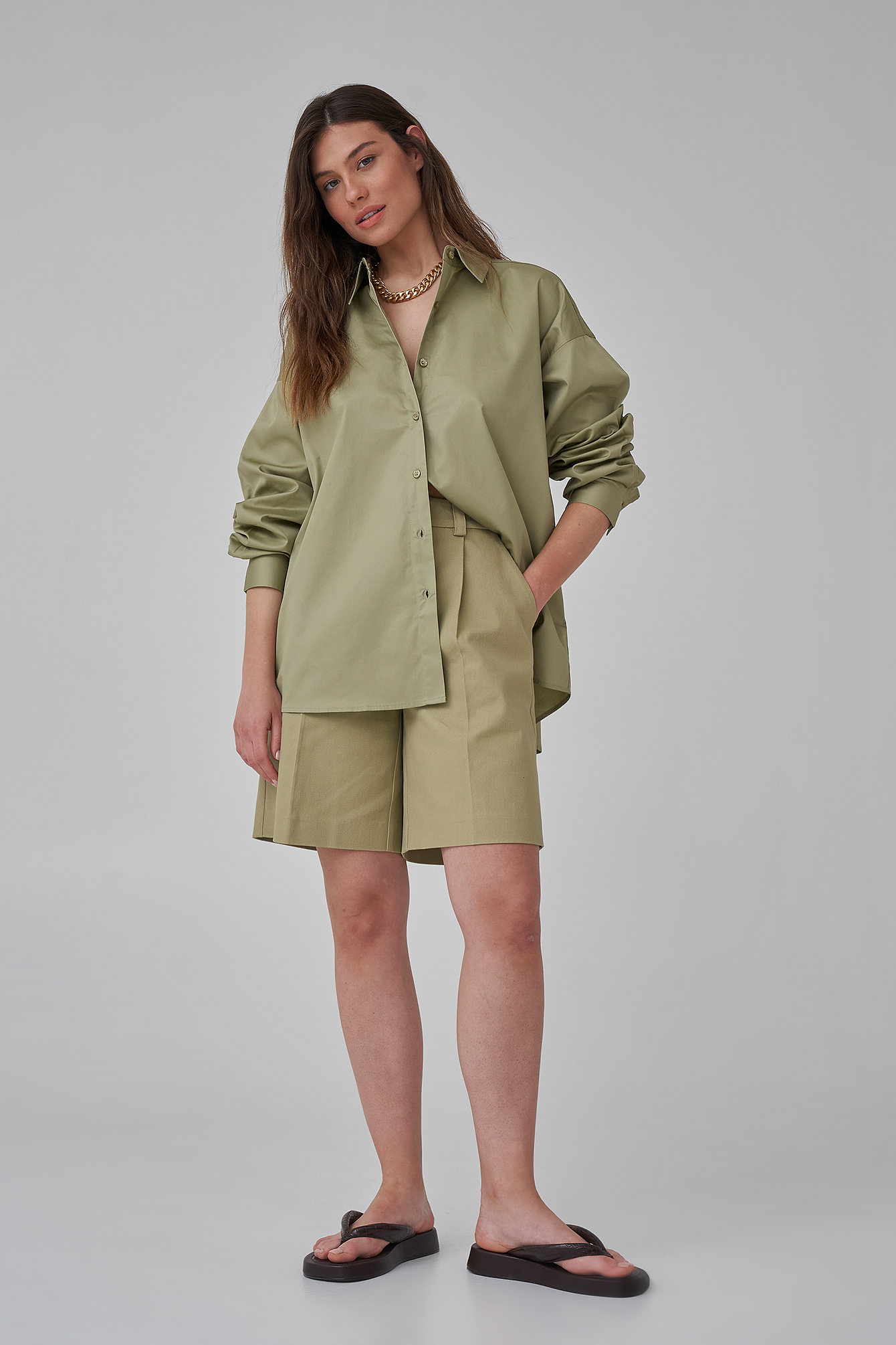 Oversized Cotton Shirt Outfit.