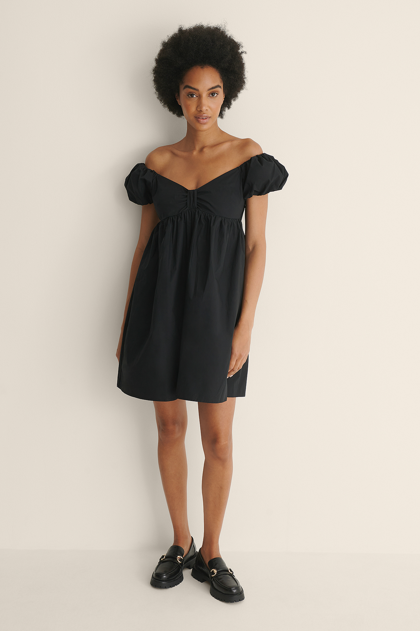 Organic Off Shoulder Mini Cotton Dress 