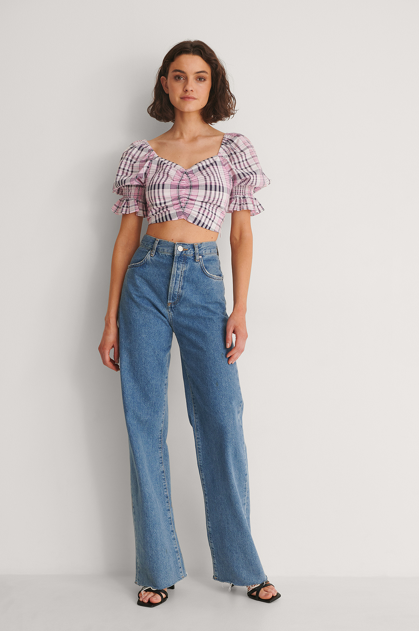 Checked Cropped Top Outfit.
