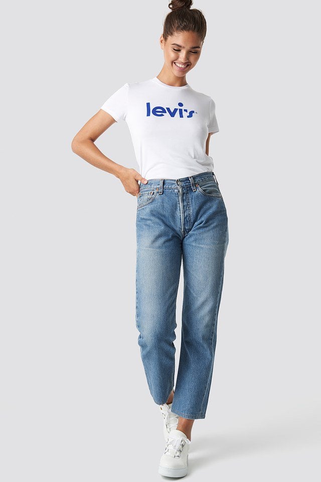 Casual Levi's White and Denim Outfit