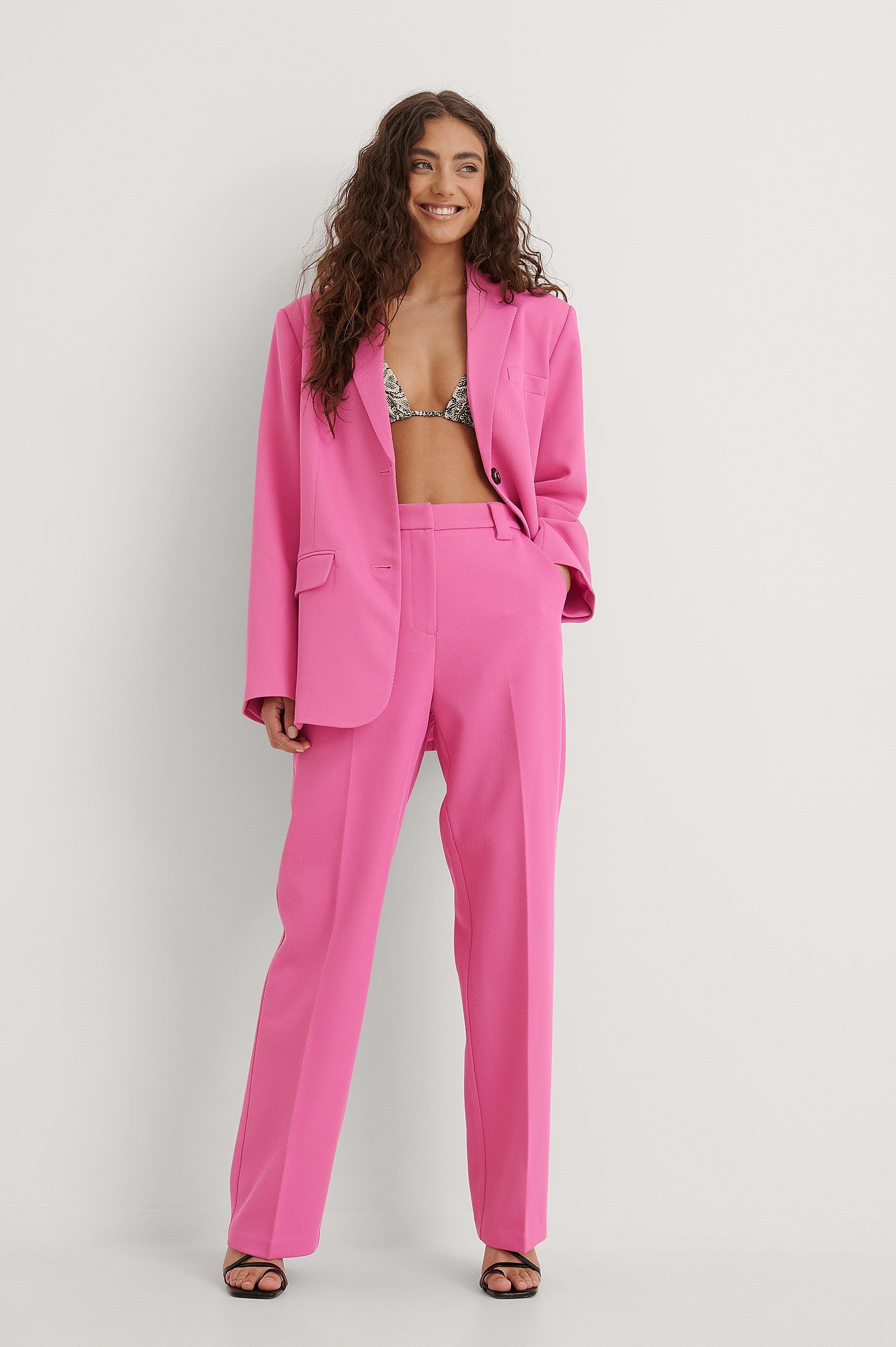 Strong Pink Twill Suit Pants