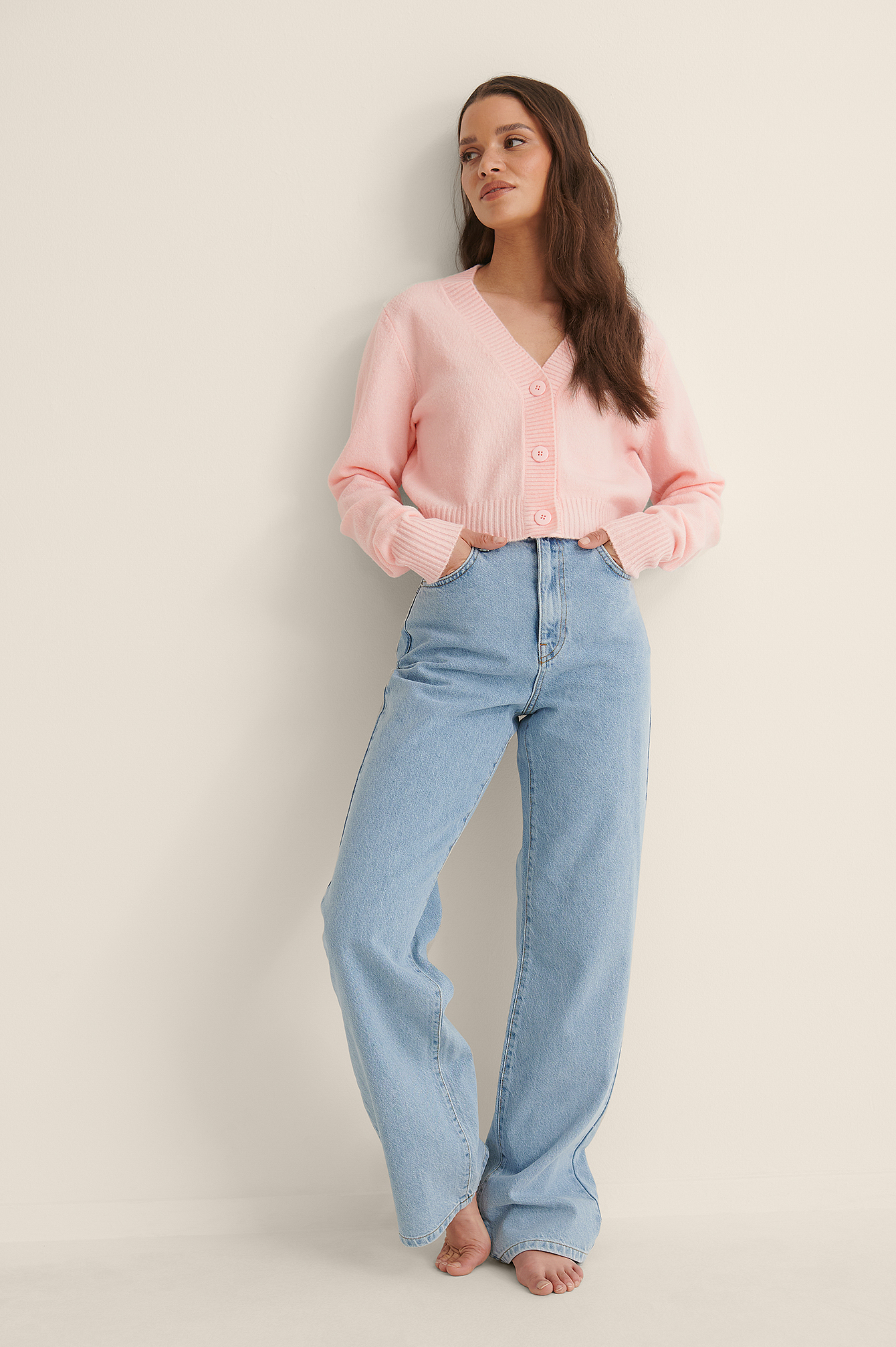 Light Knit Cardigan Pink