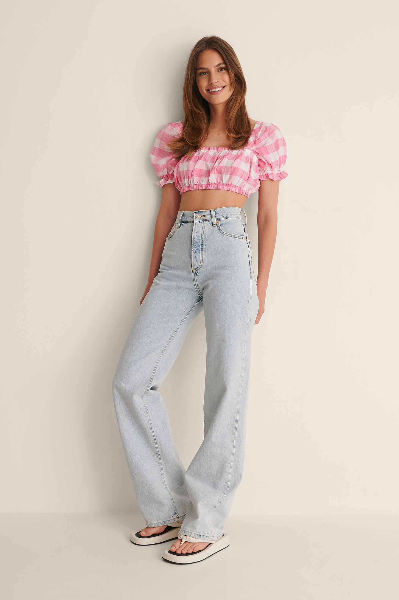 Checkered Crop Top Pink | na-kd.com