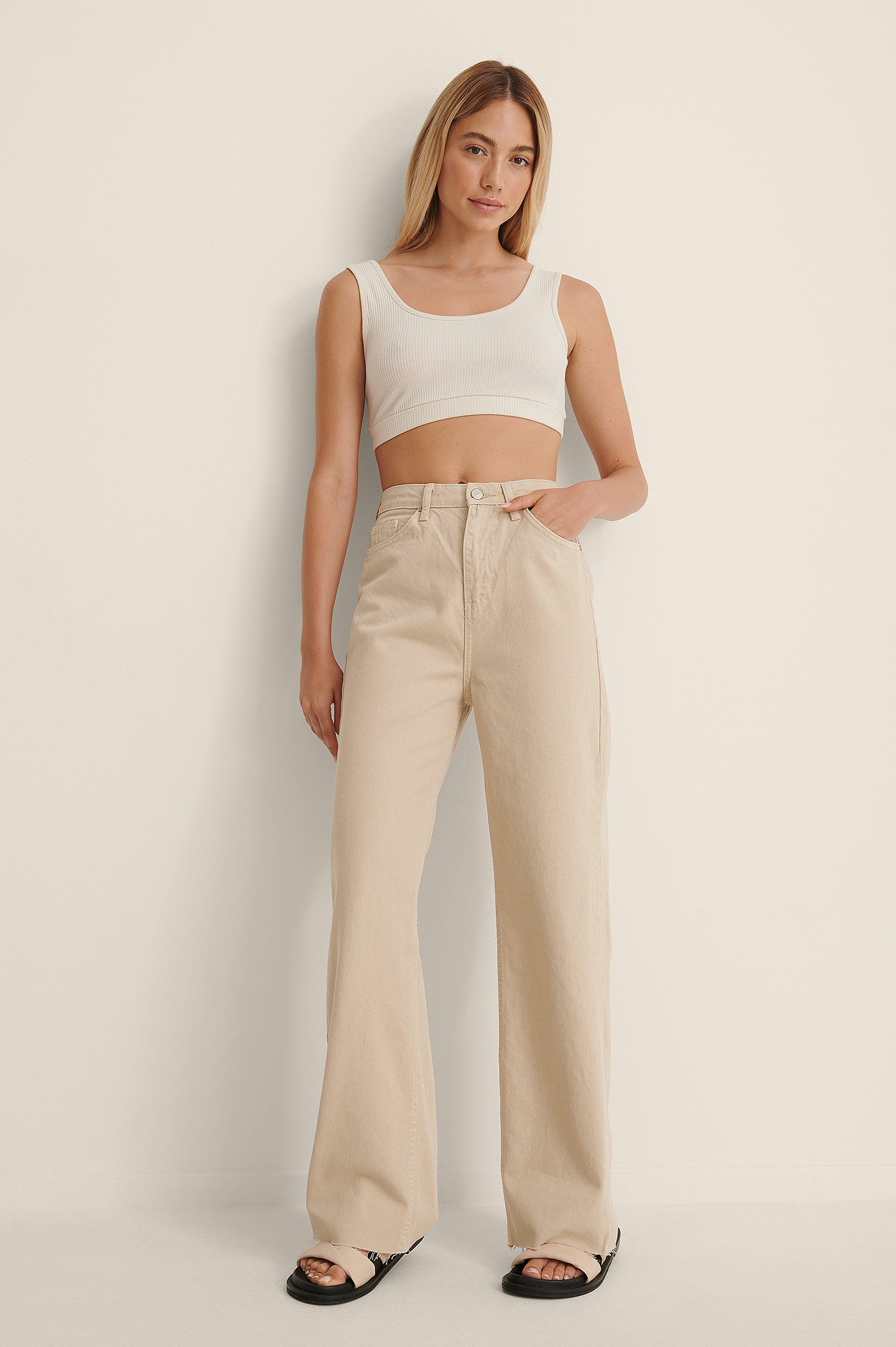 beige jeans