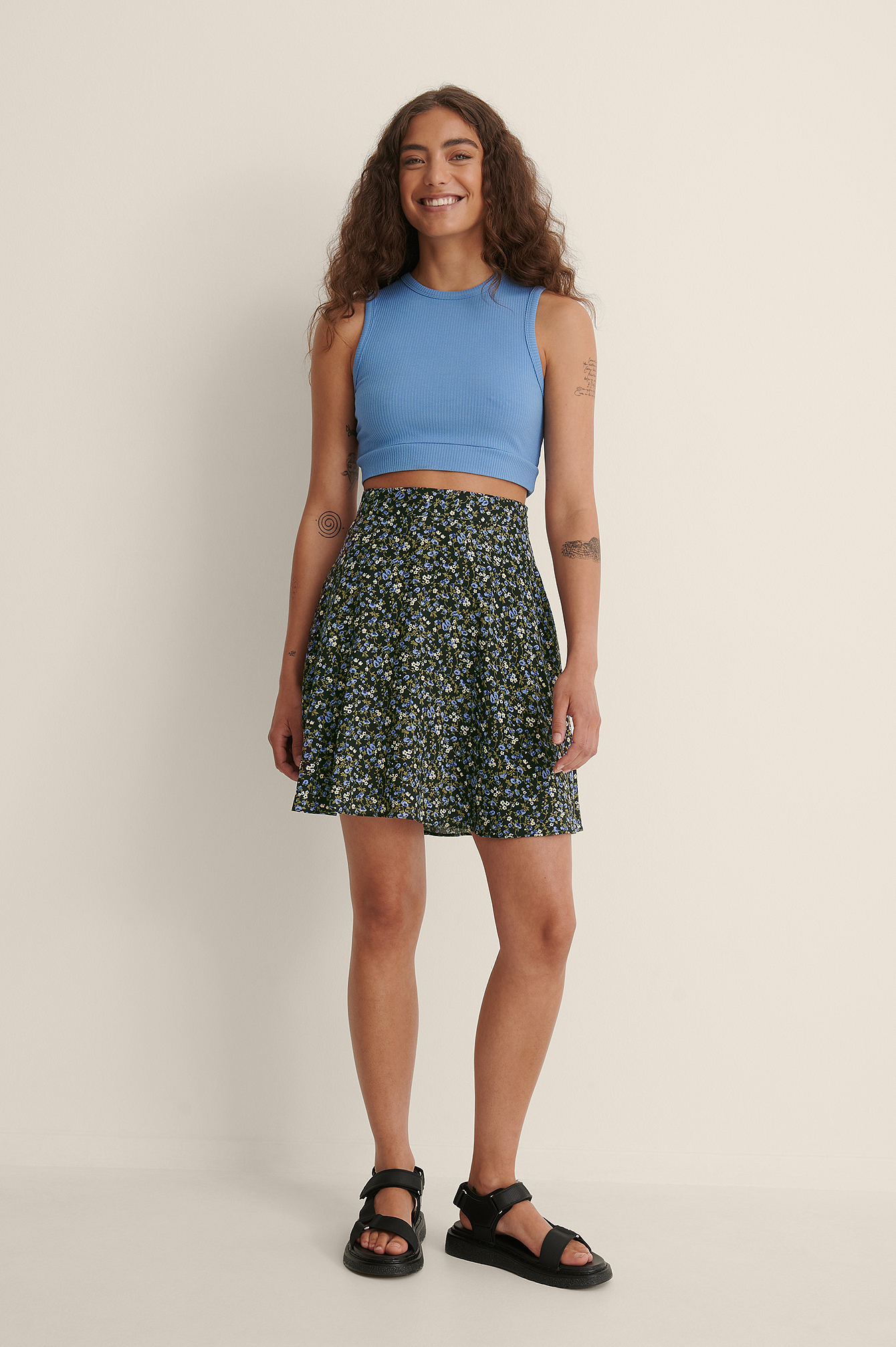 Flowey Mini Circle Skirt Outfit.