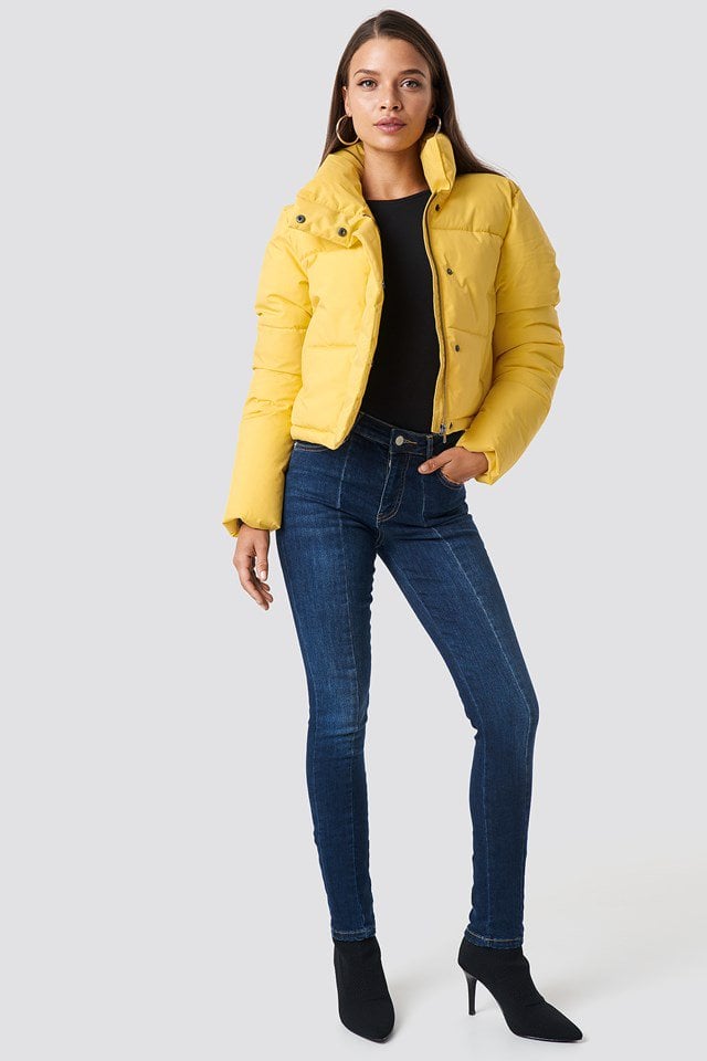 Yellow Puffy Jacket Outfit