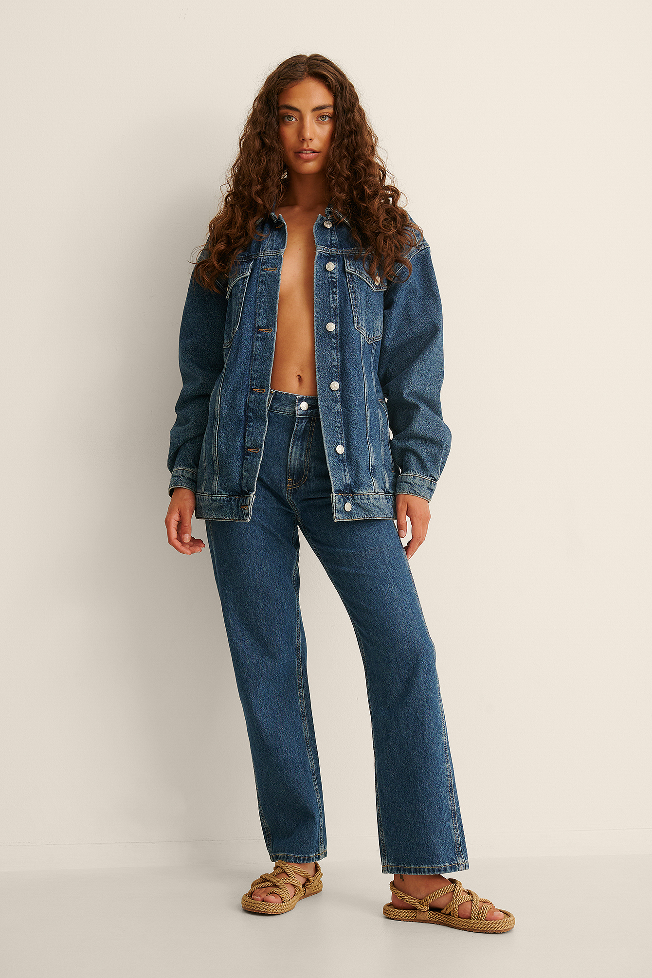 Jean Femme Wild Fable Taille 18 Bleu Déchiré - Coupe Droite, Taille Haute, Cheville - NEUF