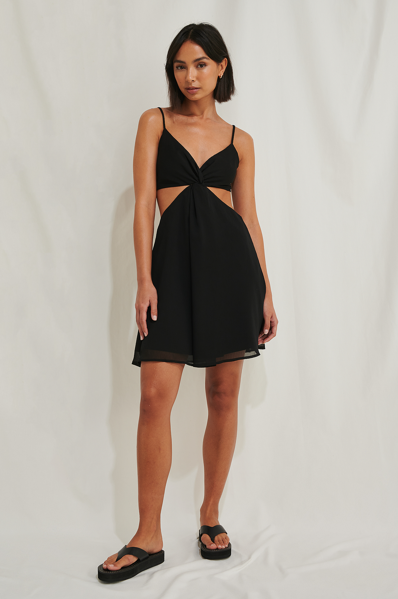Cut Out Mini Dress Black