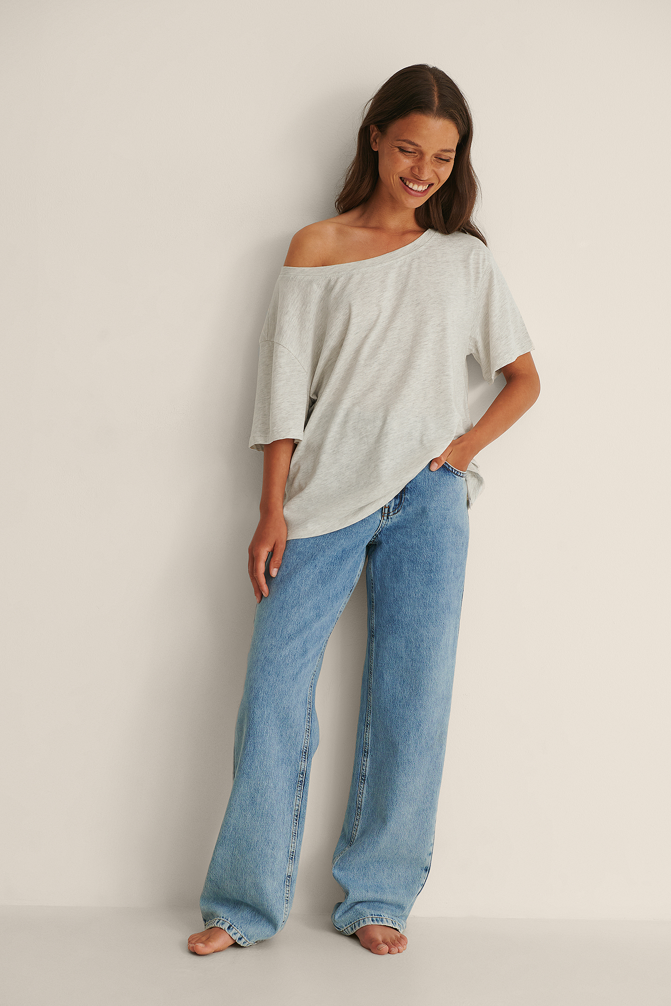 Organic One Shoulder T-Shirt Outfit.