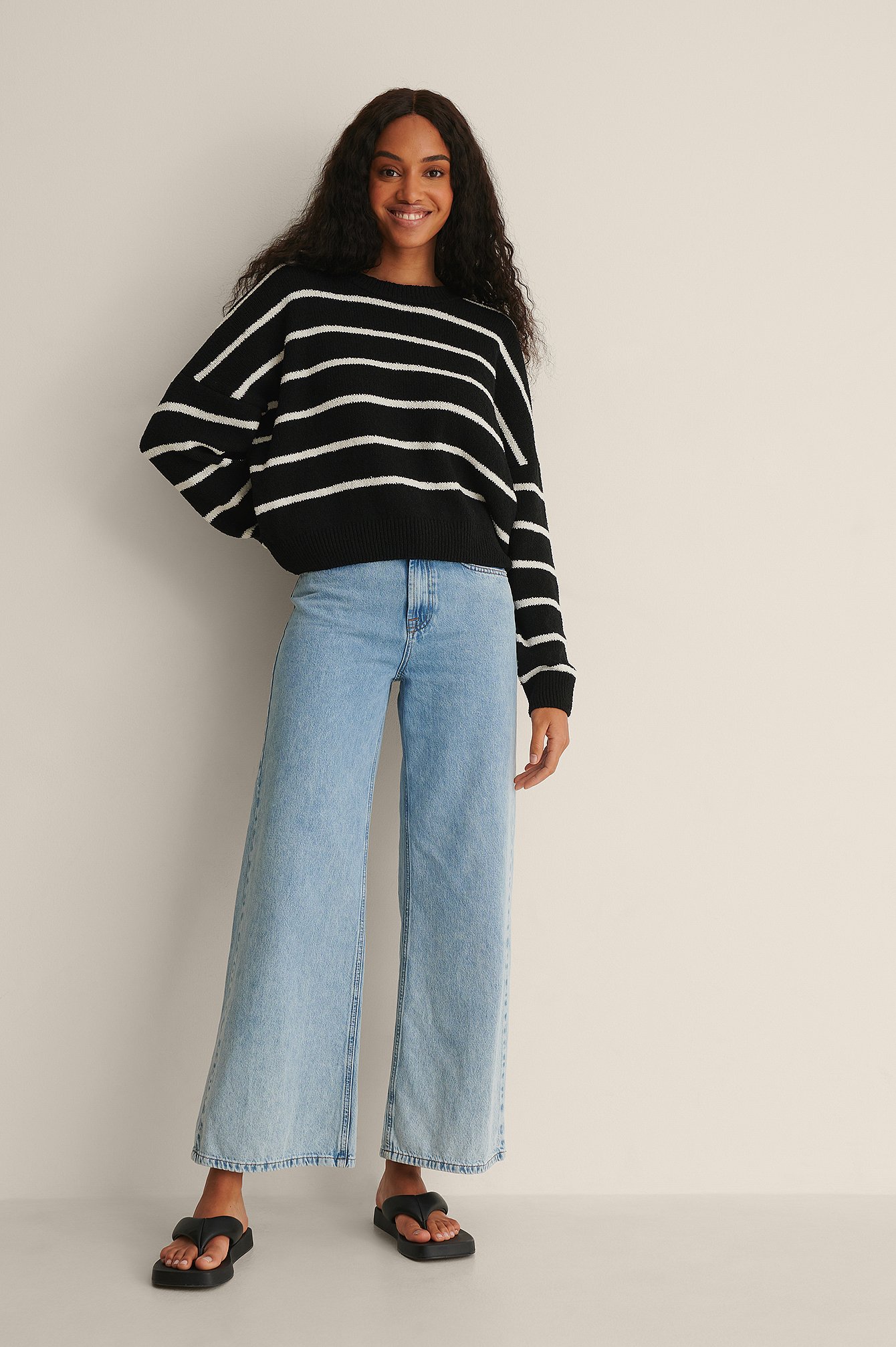 Black Striped Knitted Sweater
