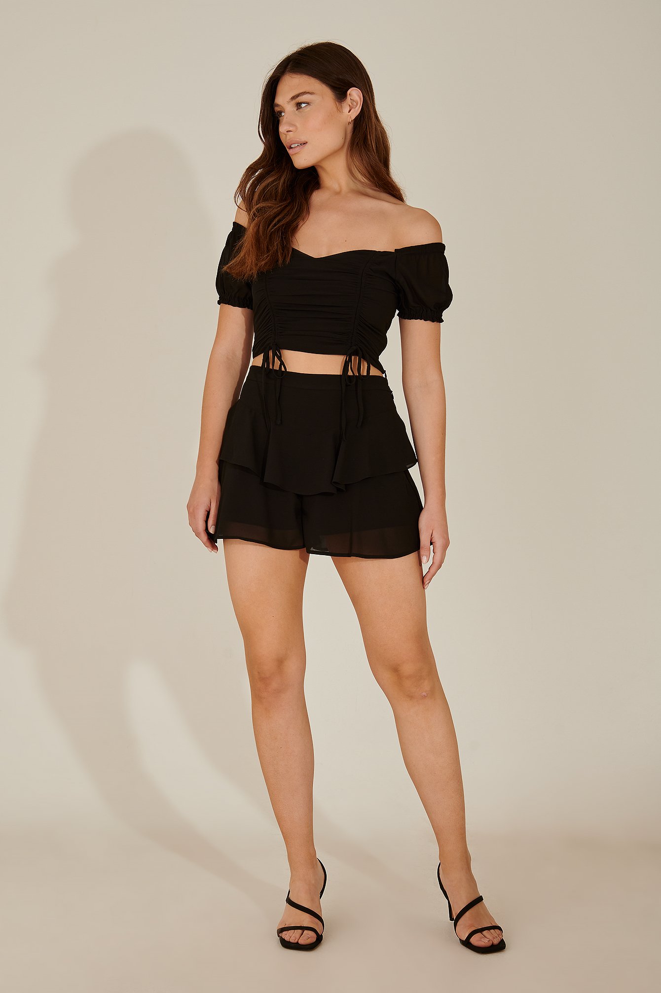 Recycled Frill Detail Shorts Outfit.